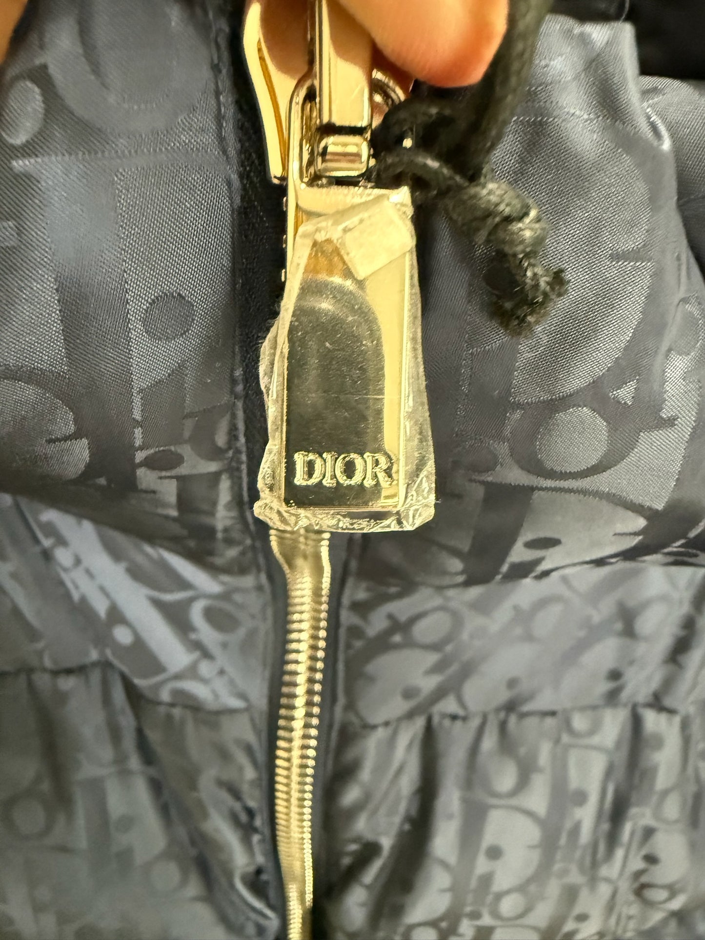 Dior Oblique Down Jacket Navy Blue Technical Jacquard