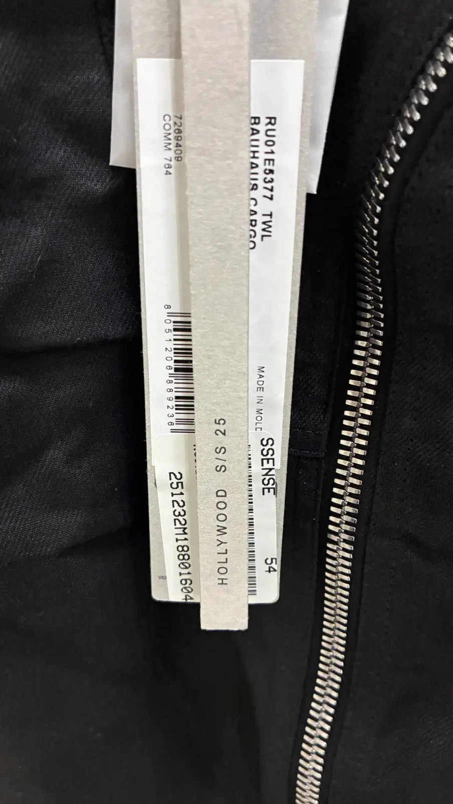 Rick Owens Bauhaus Black Cargo Pants