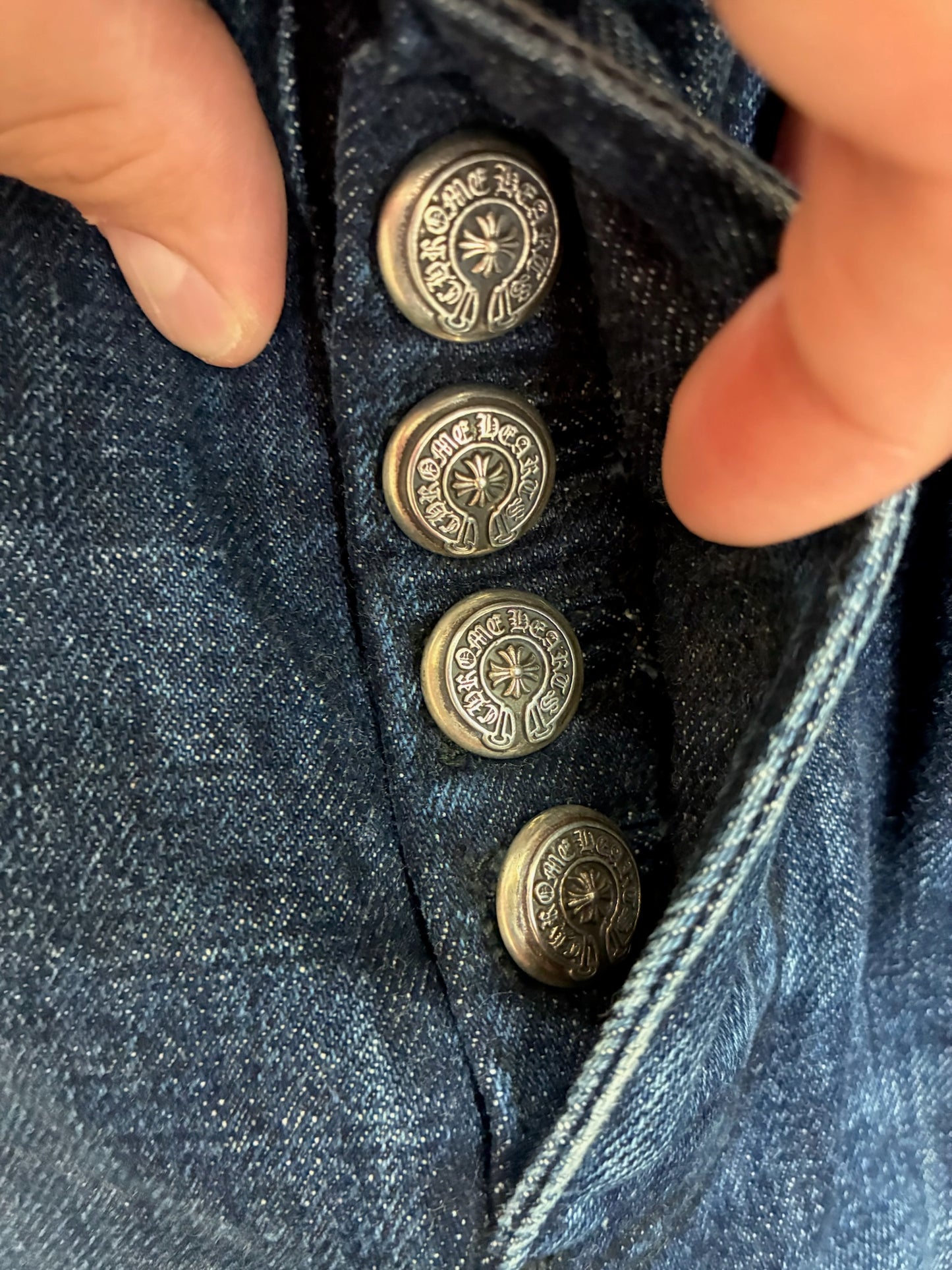 Chrome Hearts Loose Ends Denim Cross Patch Jeans