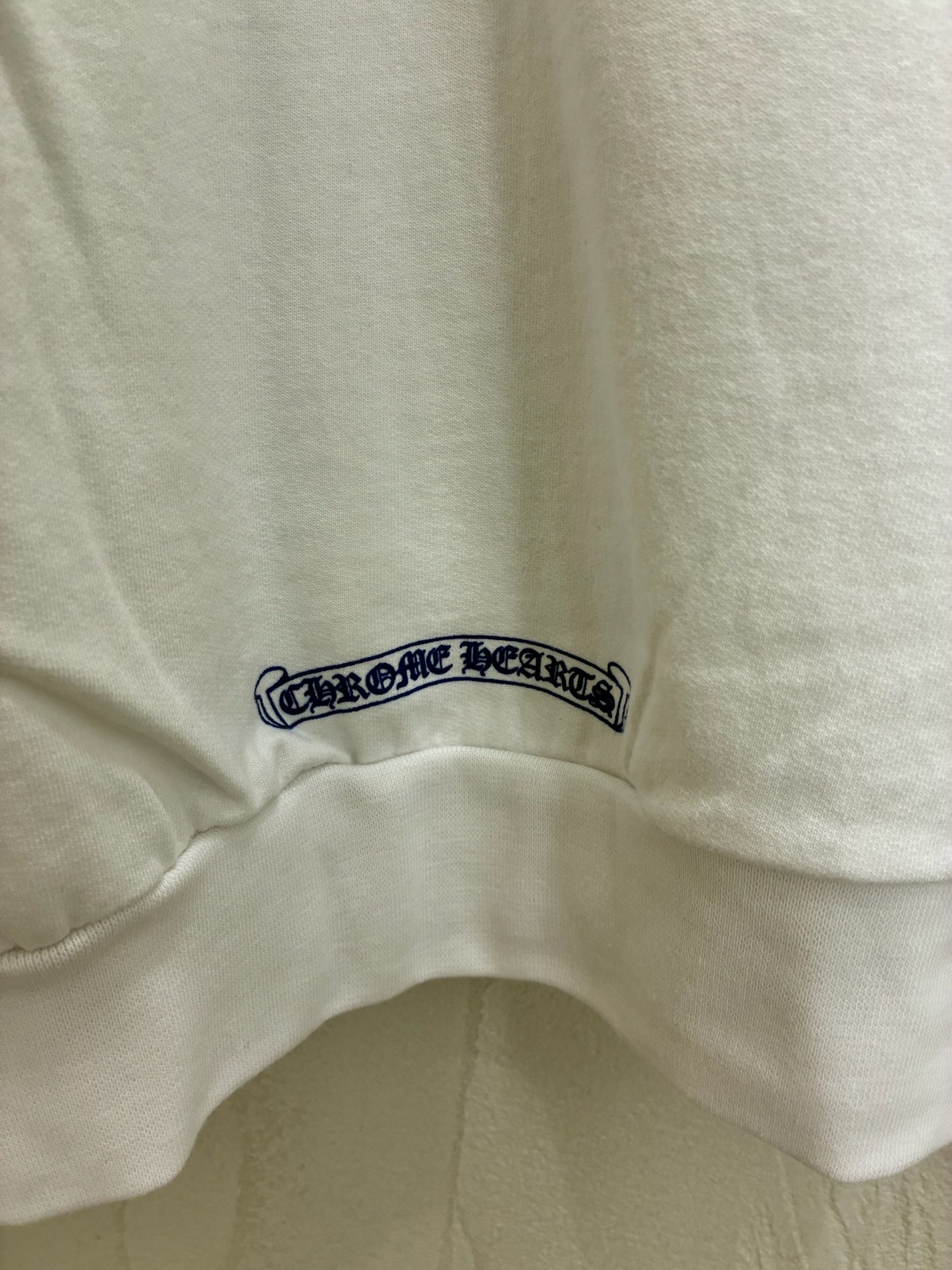 Chrome Hearts Verticale Logo Zip Up Hoodie White