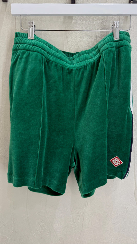 Casablanca Velour Shorts Green