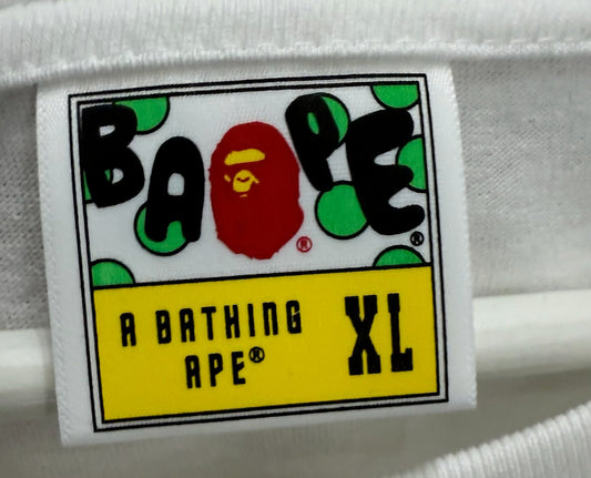 BAPE Flame Ape White Short Sleeve Shirt