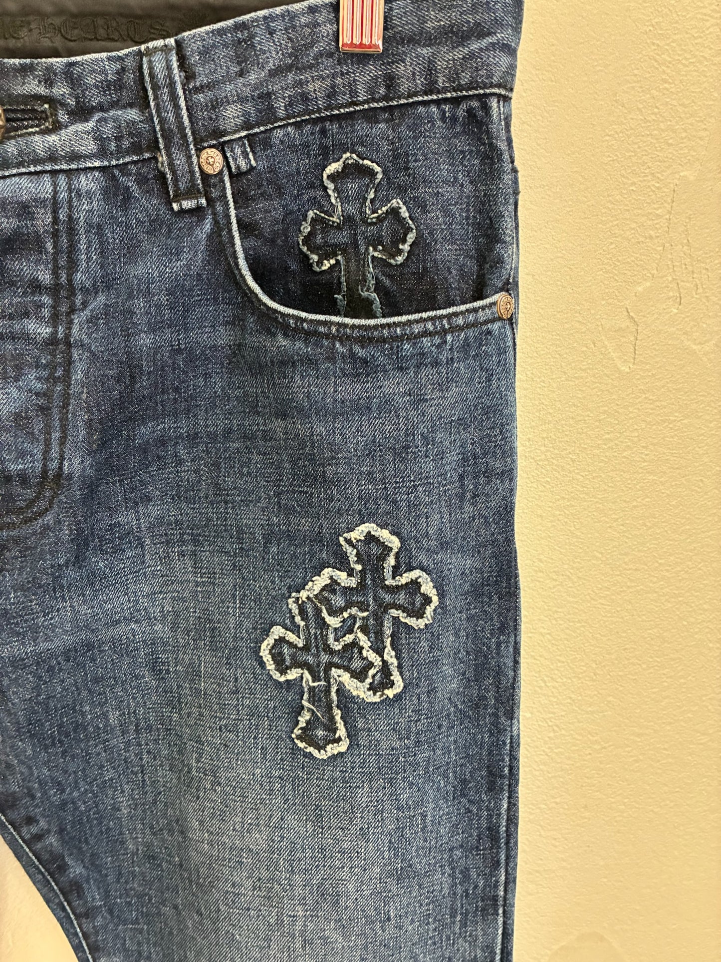 Chrome Hearts Loose Ends Denim Cross Patch Jeans