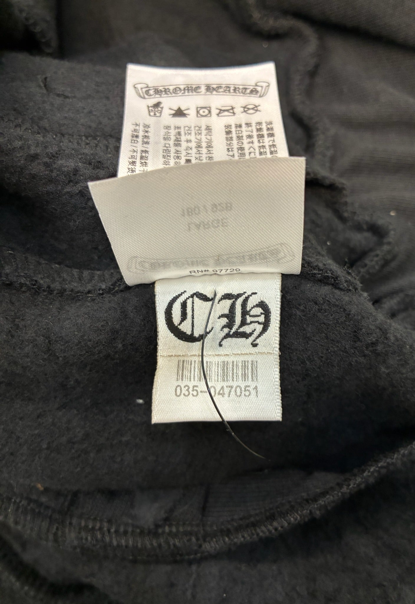 Chrome Hearts Black Sweatpants Blue Logo Print