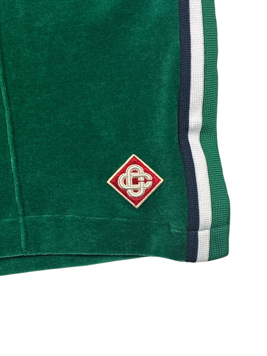 Casablanca Velour Shorts Green