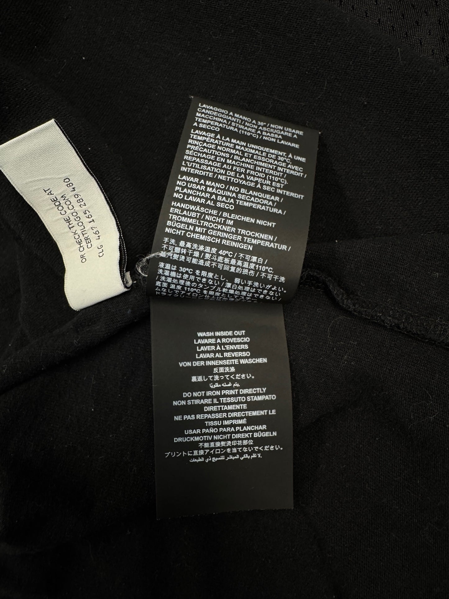 Palm Angels black glitter logo over t-shirt