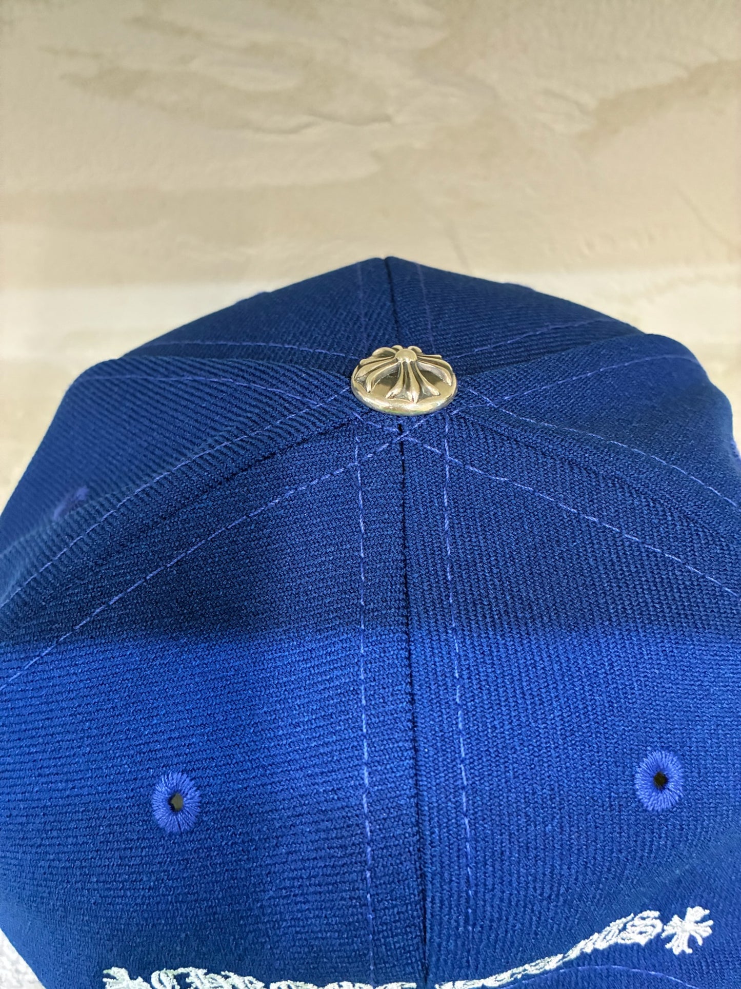 Chrome Hearts Embroidered CH Logo Baseball Hat Royal Blue