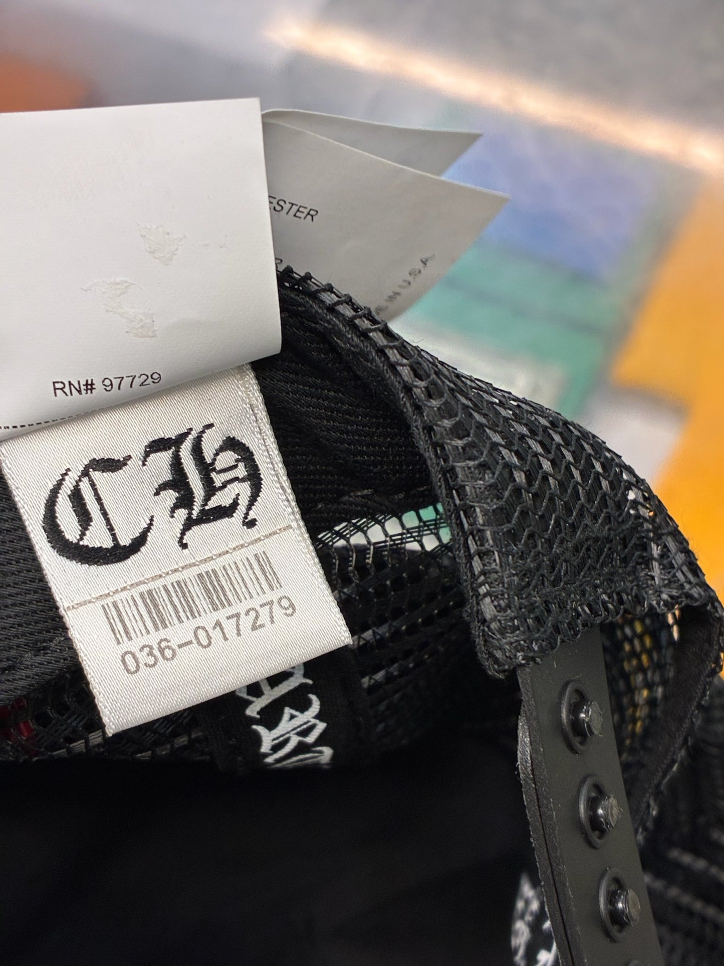 Chrome Hearts Plus Cross Seal Stamp Trucker Hat Black