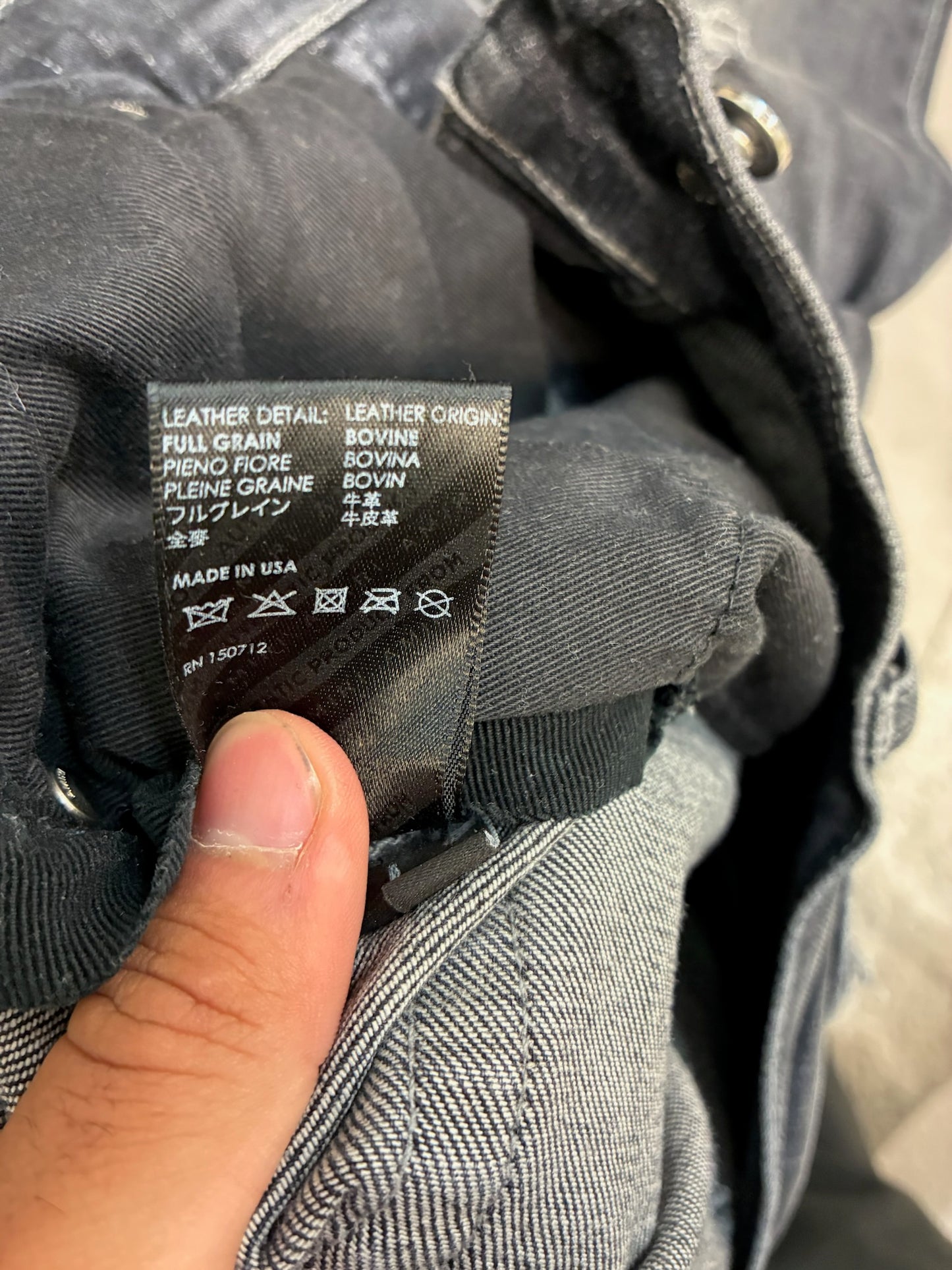 Amiri MX1 Leather Jeans Storm Grey