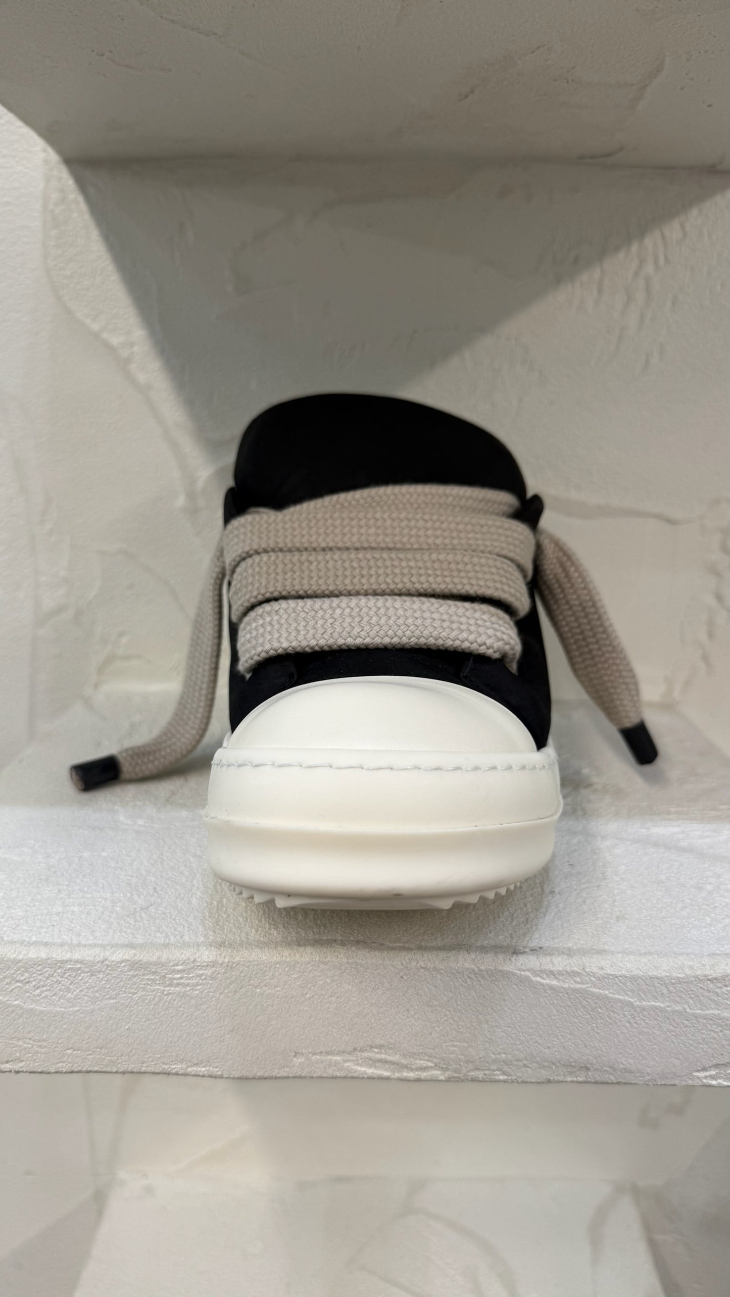Rick Owens Black Milk Jumbo Lace Sneakers