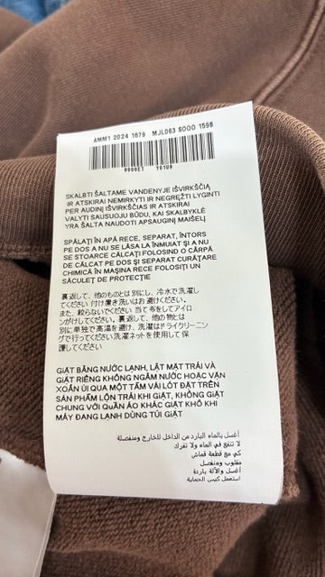 Miu Miu Garment Cacao Cotton Fleece Zip Up Hoodie