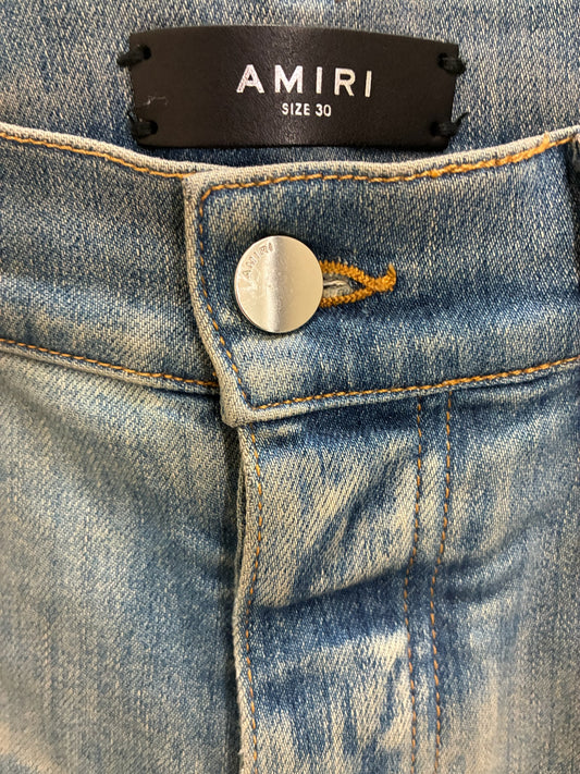 Amiri MX1 Cracked Paint Jeans Orange Patch