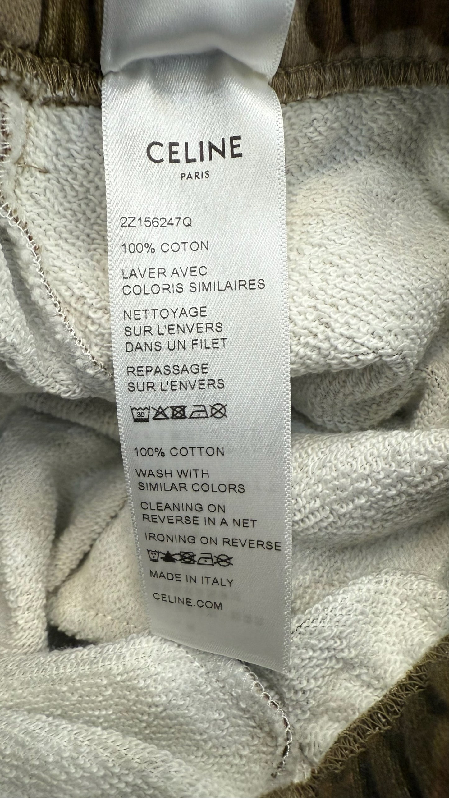 Celine Camo Print Logo Shorts