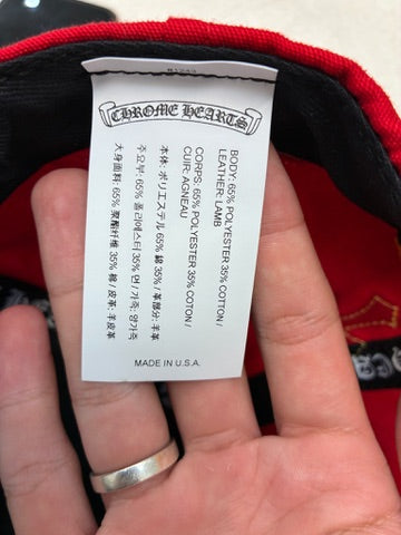 Chrome Hearts Crosspatch Hat Red and Gold