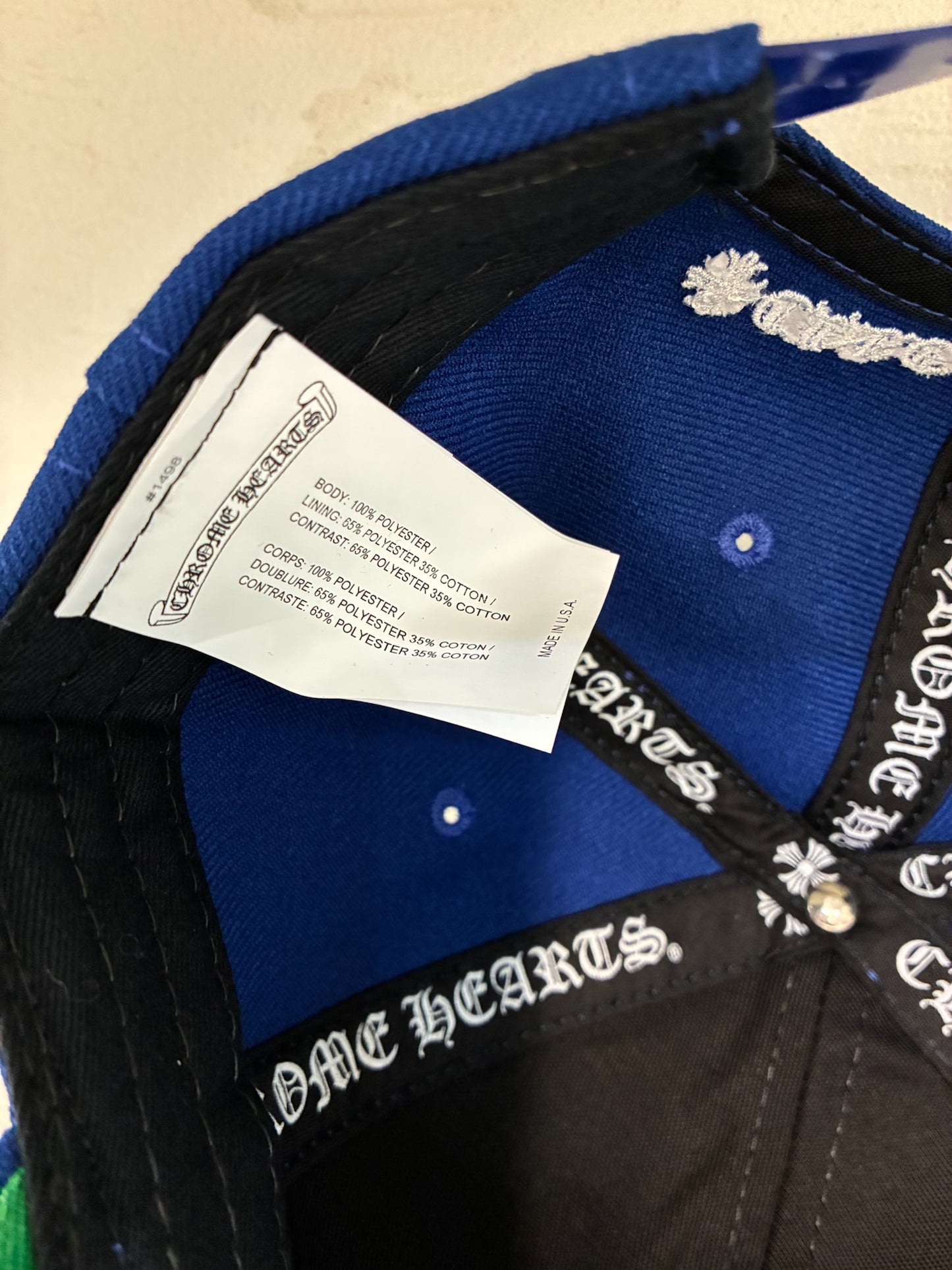Chrome Hearts Embroidered CH Logo Baseball Hat Royal Blue