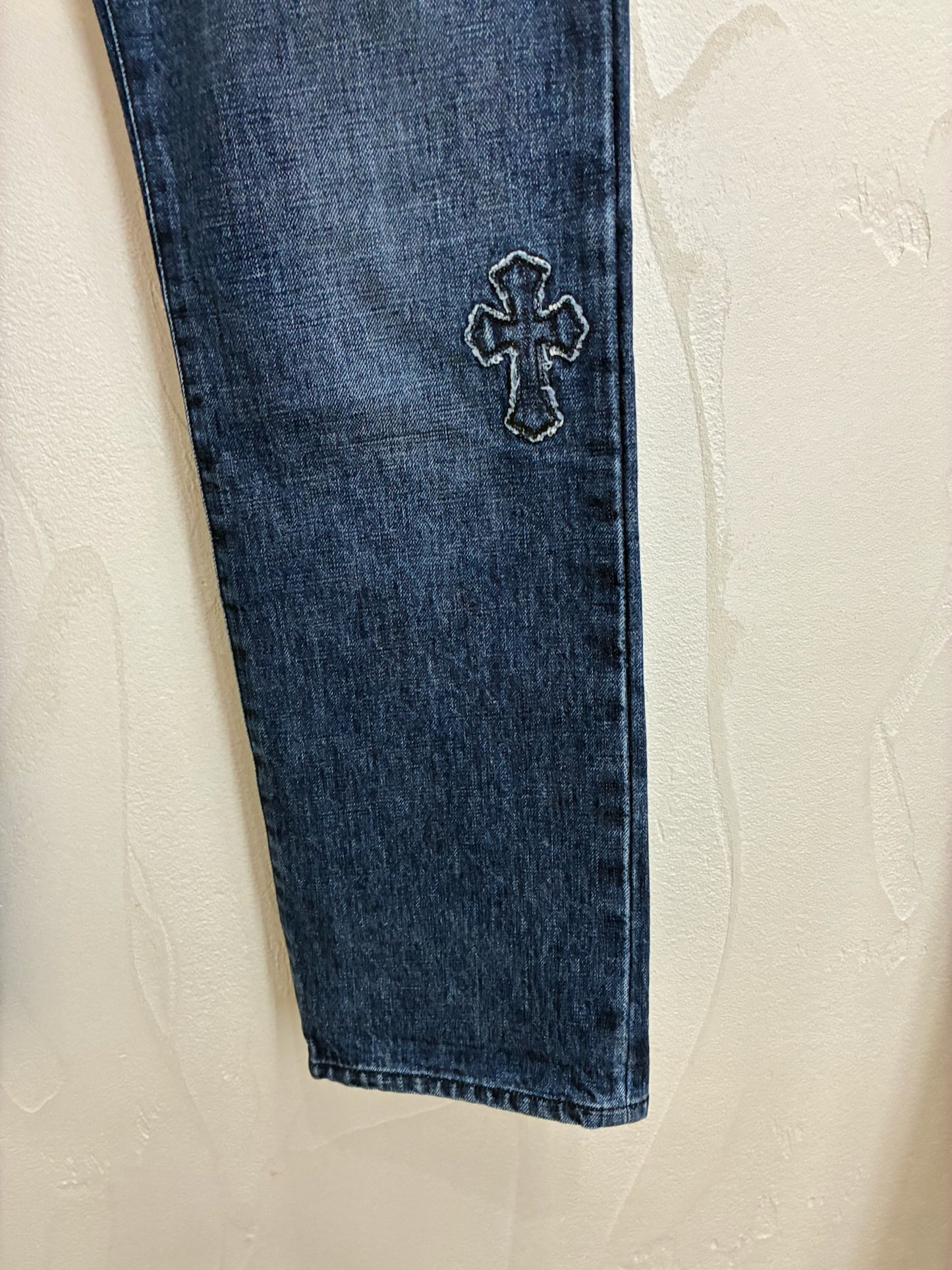 Chrome Hearts Loose Ends Denim Cross Patch Jeans