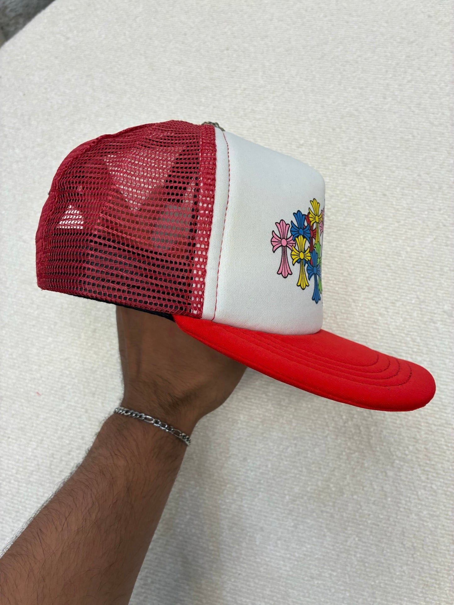 Chrome Hearts Multicolor Cross Hat Red