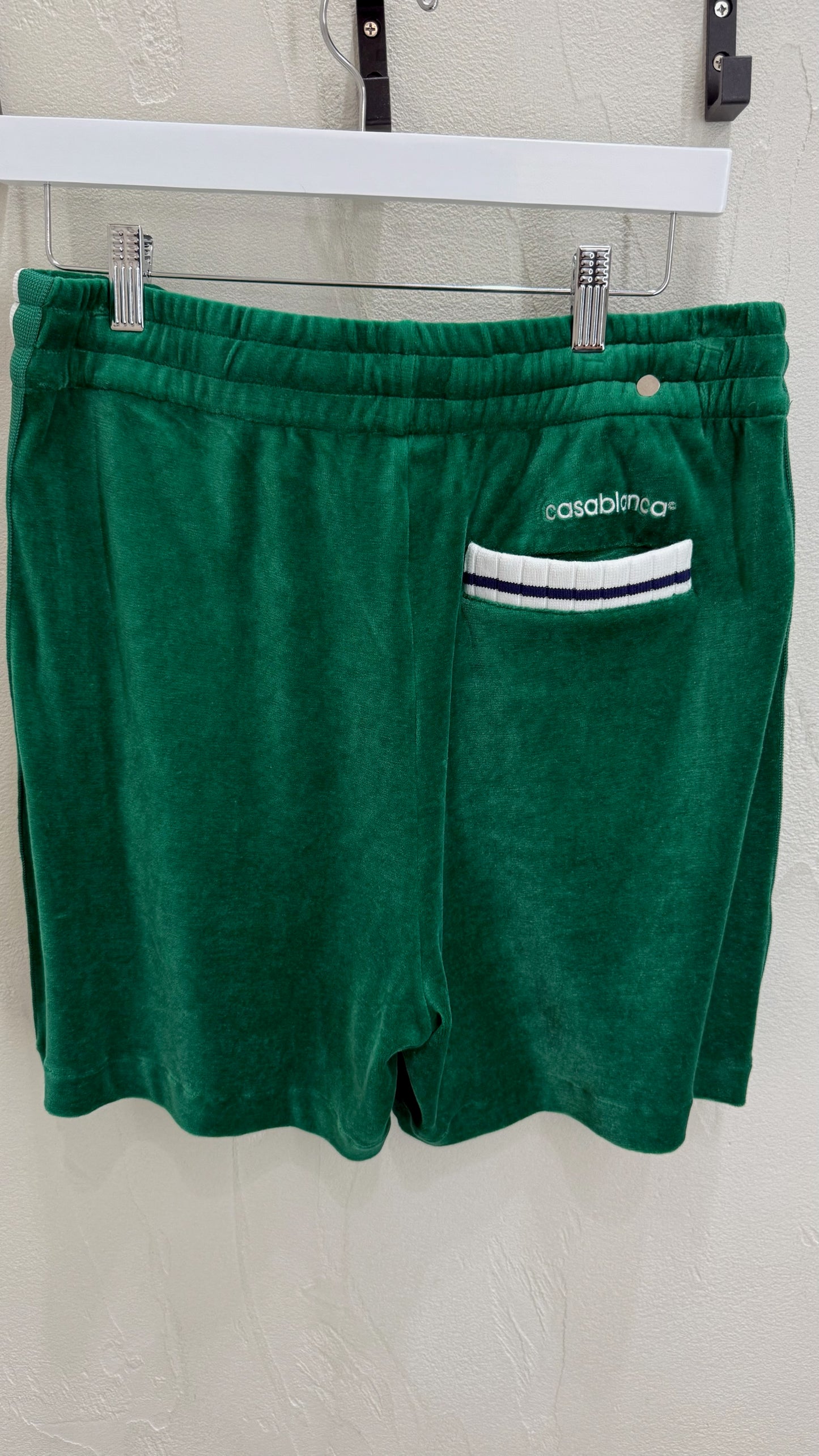 Casablanca Velour Shorts Green