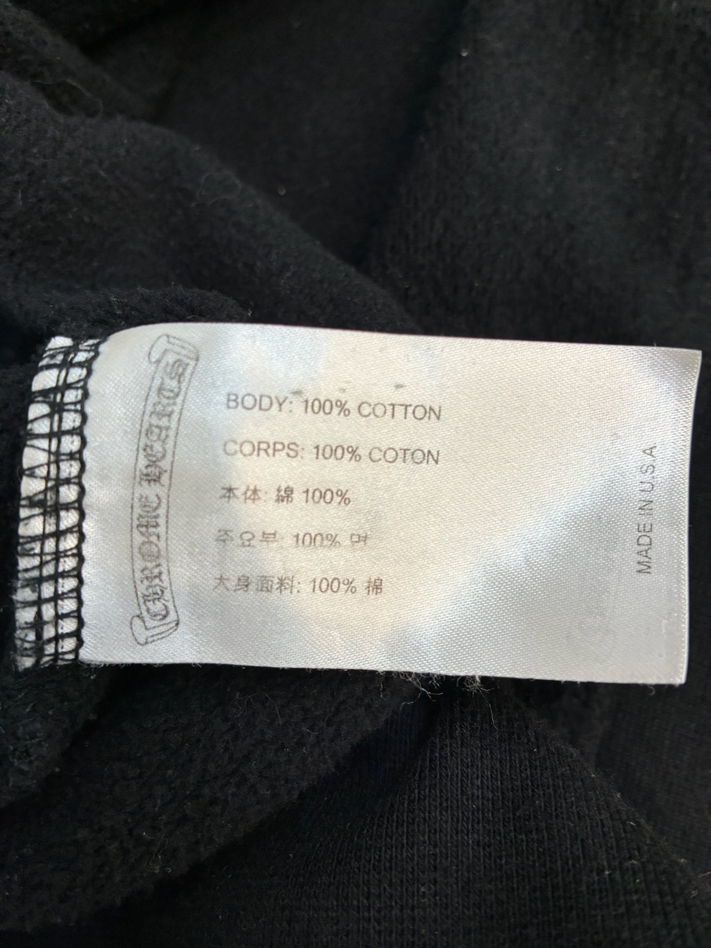 Chrome Hearts Horseshoe Floral Cross Sleeve Hoodie 'Black'