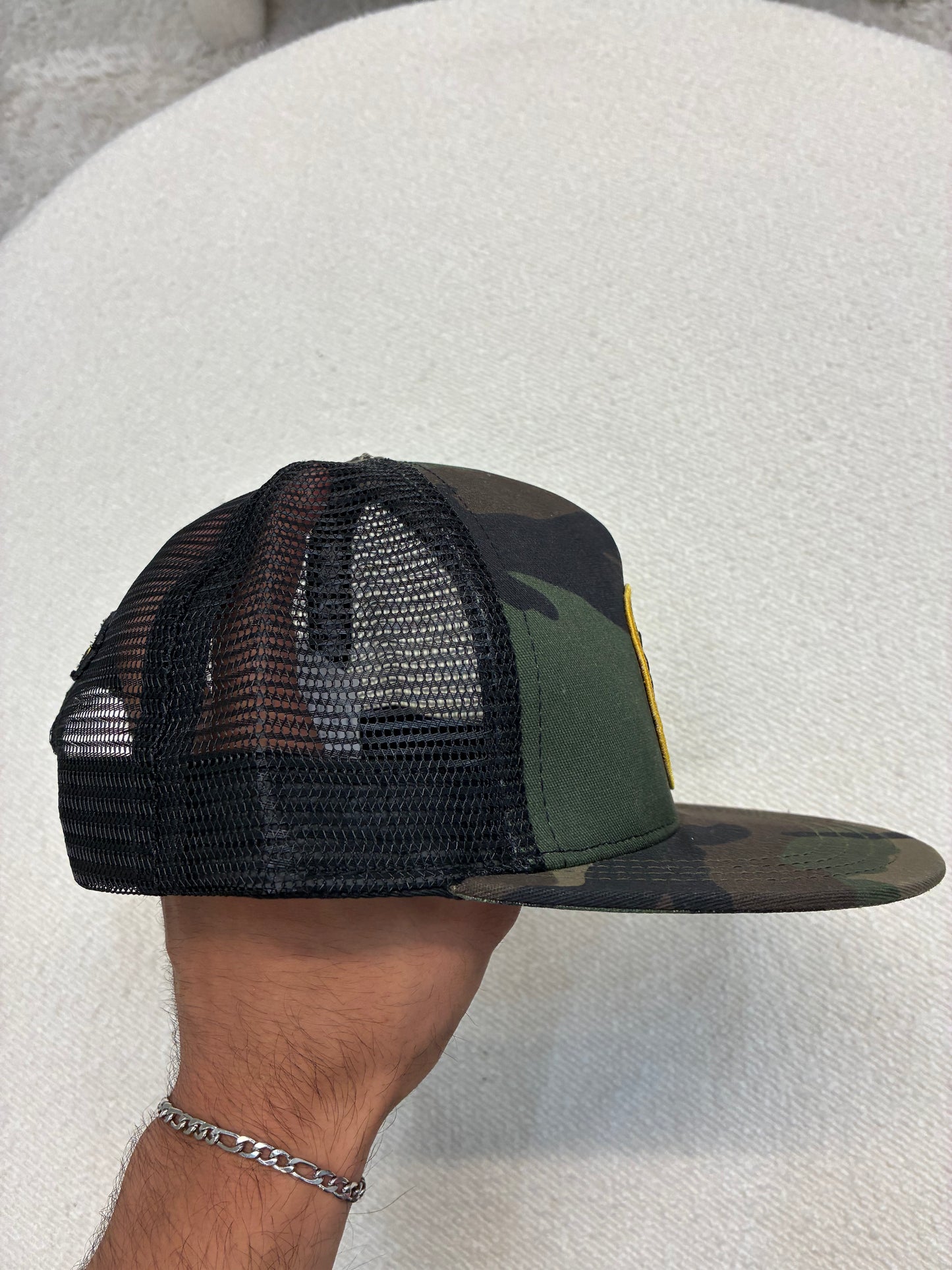 Chrome Hearts Camo Plus Cross Stitch Trucker Hat