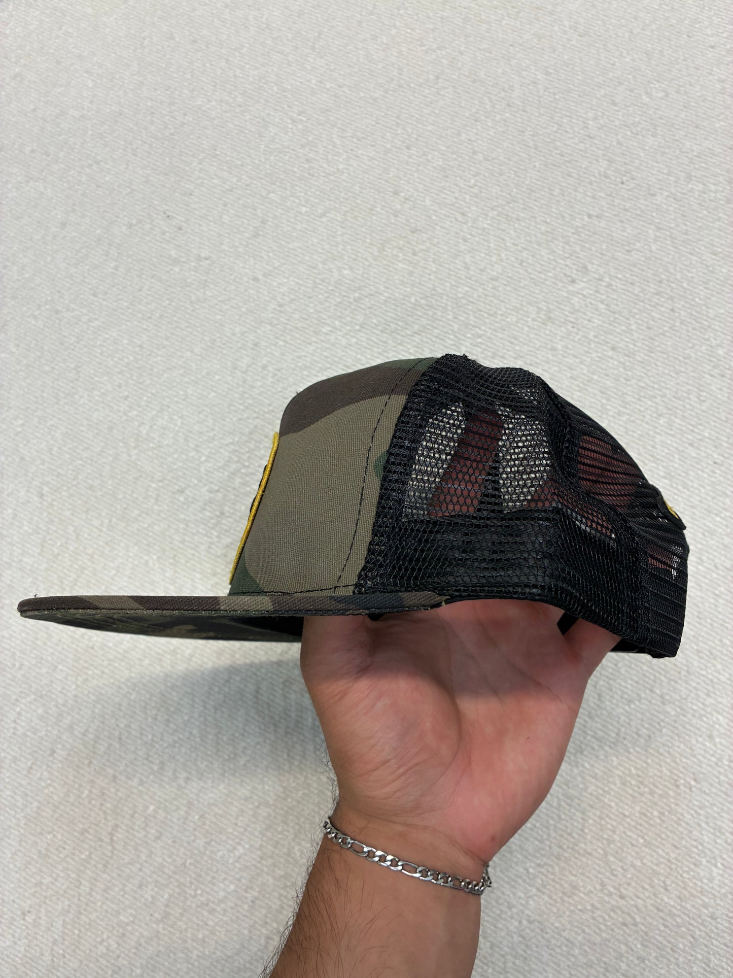 Chrome Hearts Camo Plus Cross Stitch Trucker Hat
