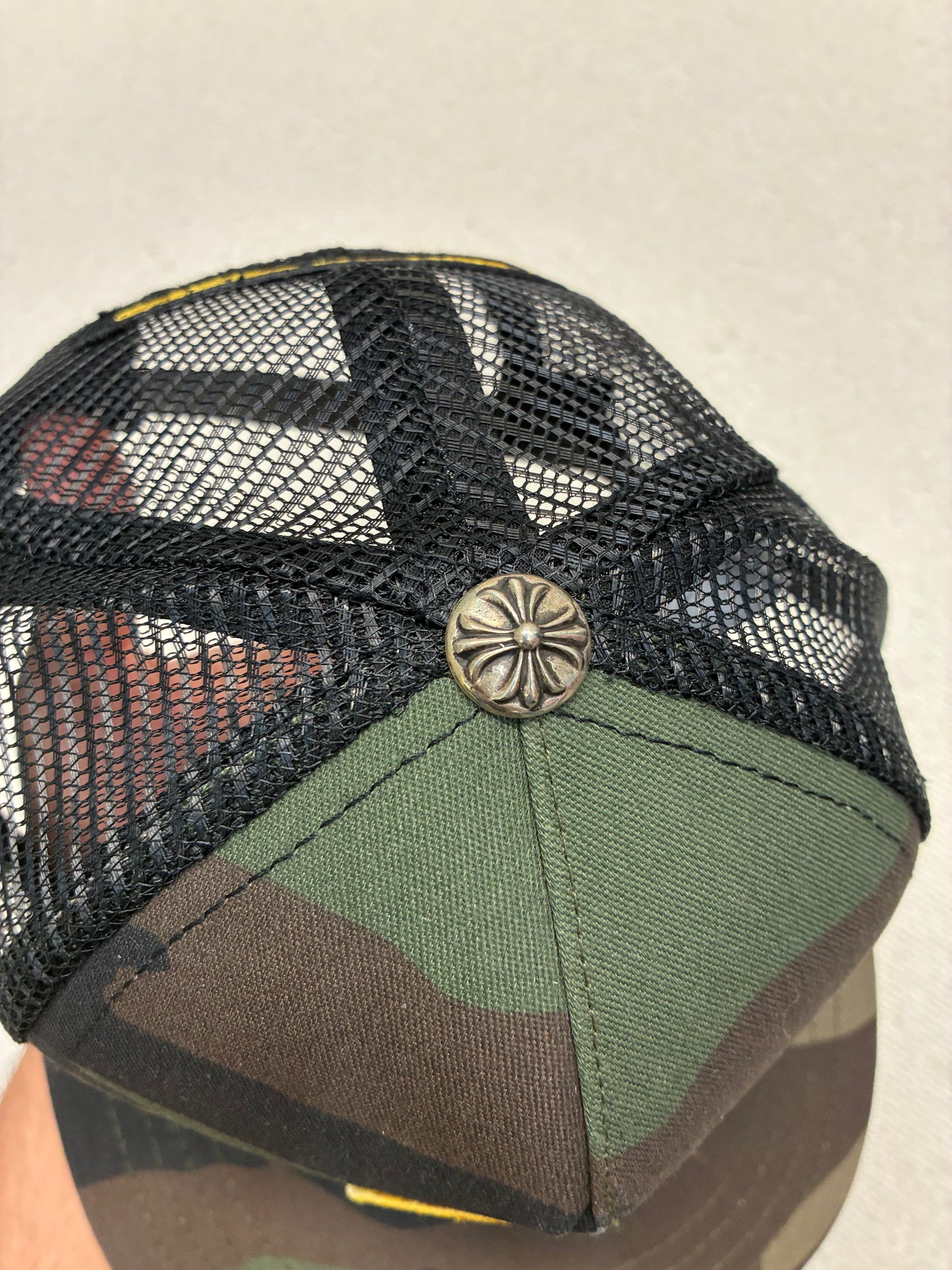 Chrome Hearts Camo Plus Cross Stitch Trucker Hat