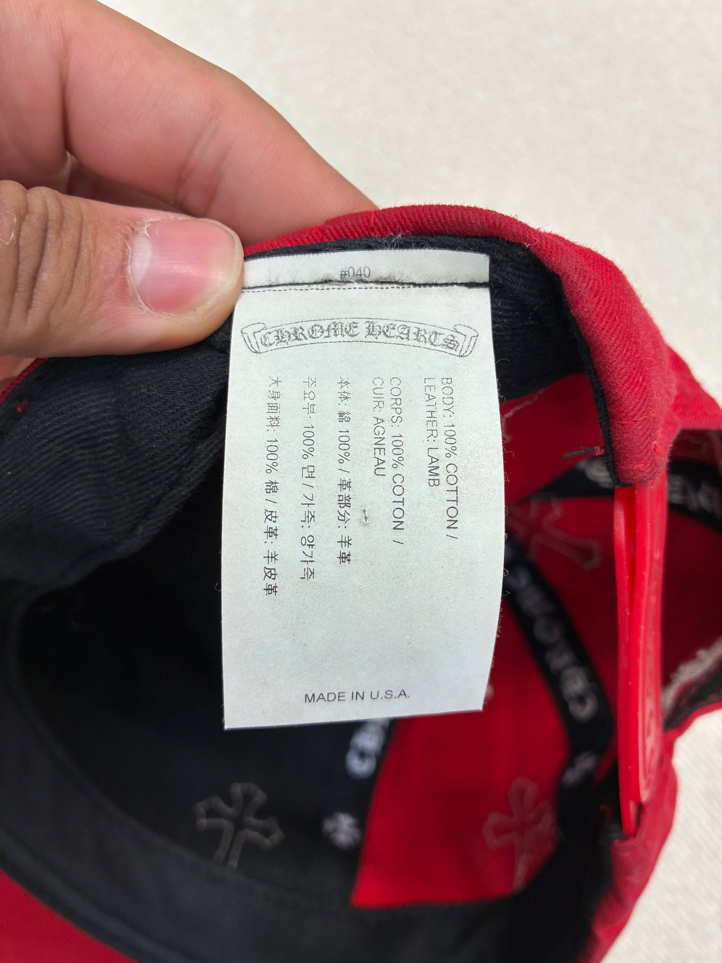 Chrome Hearts CH Cross Patch Hat Red