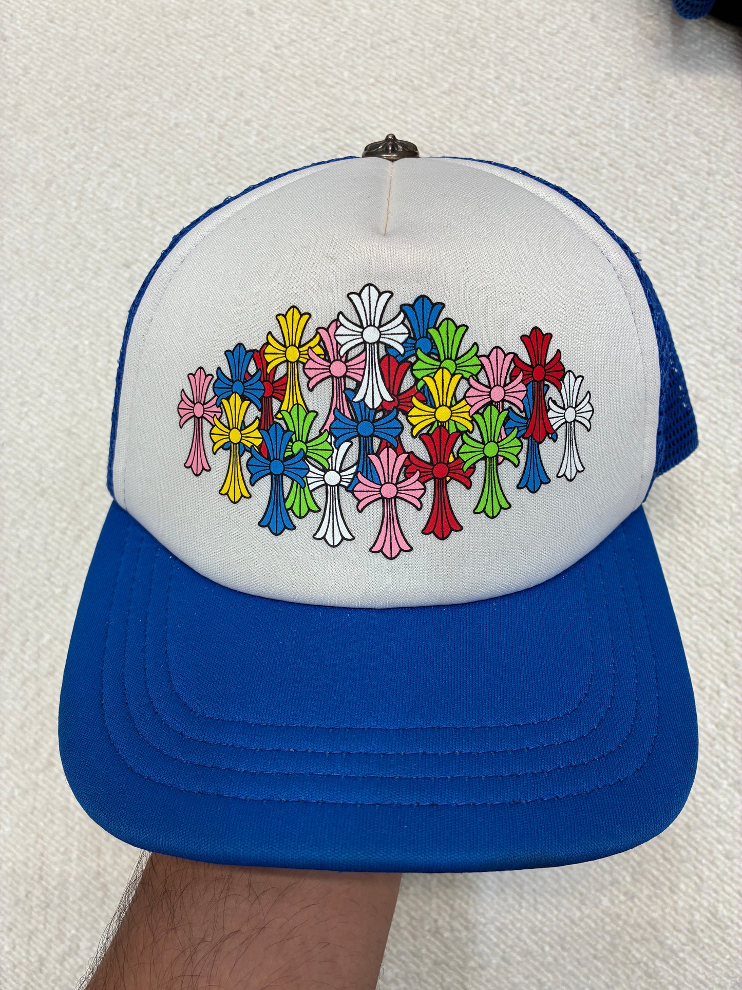 Chrome Hearts Multicolor Cross Hat Blue