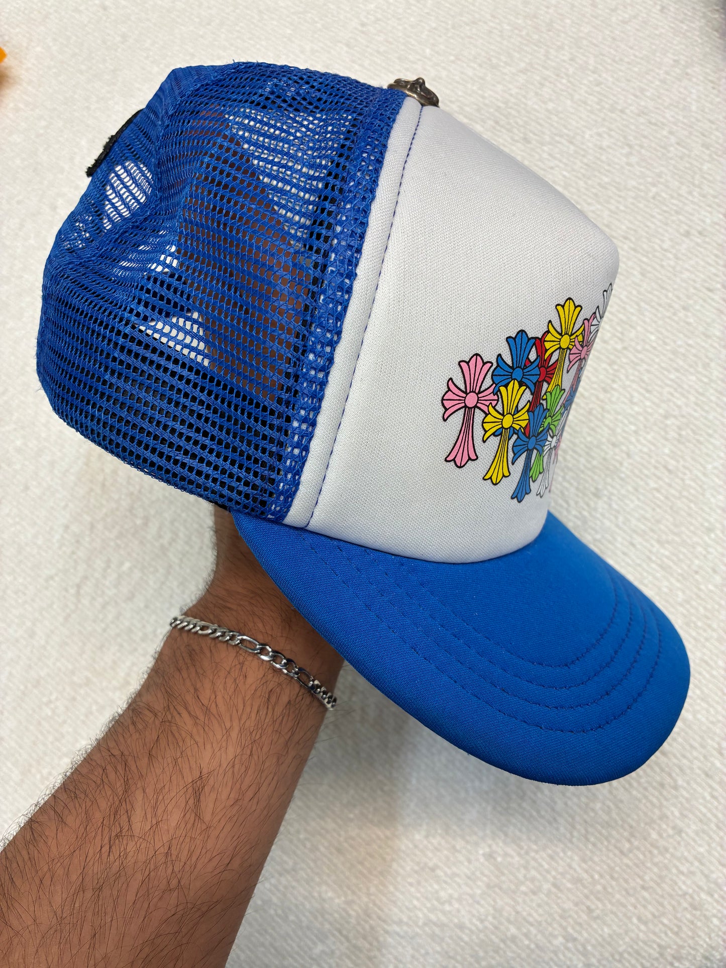 Chrome Hearts Multicolor Cross Hat Blue