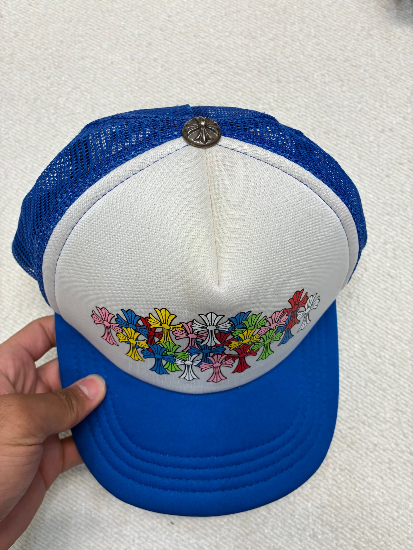 Chrome Hearts Multicolor Cross Hat Blue