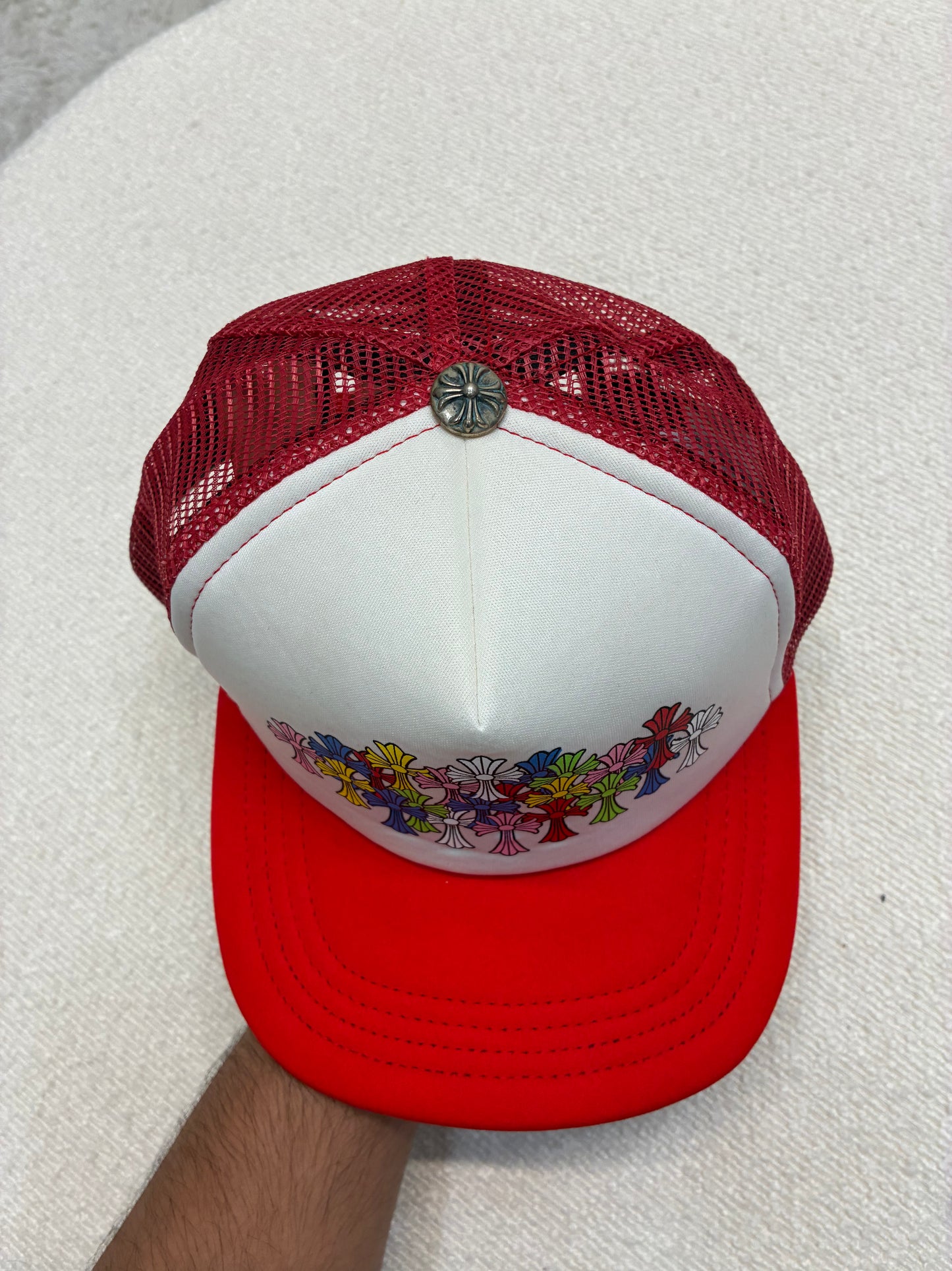 Chrome Hearts Multicolor Cross Hat Red