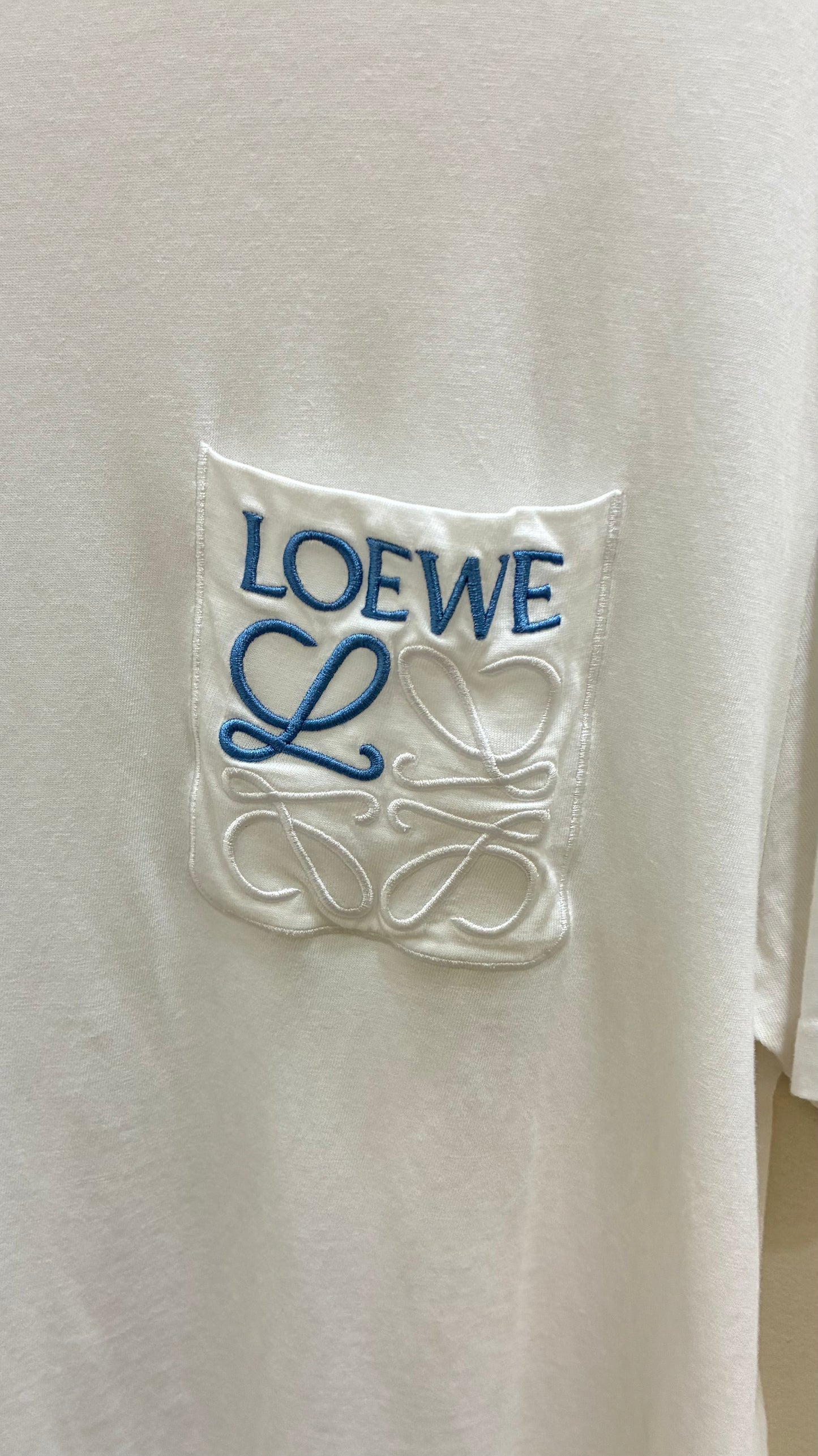 Loewe Anagram Pocket Short Sleeve White/Blue Tee