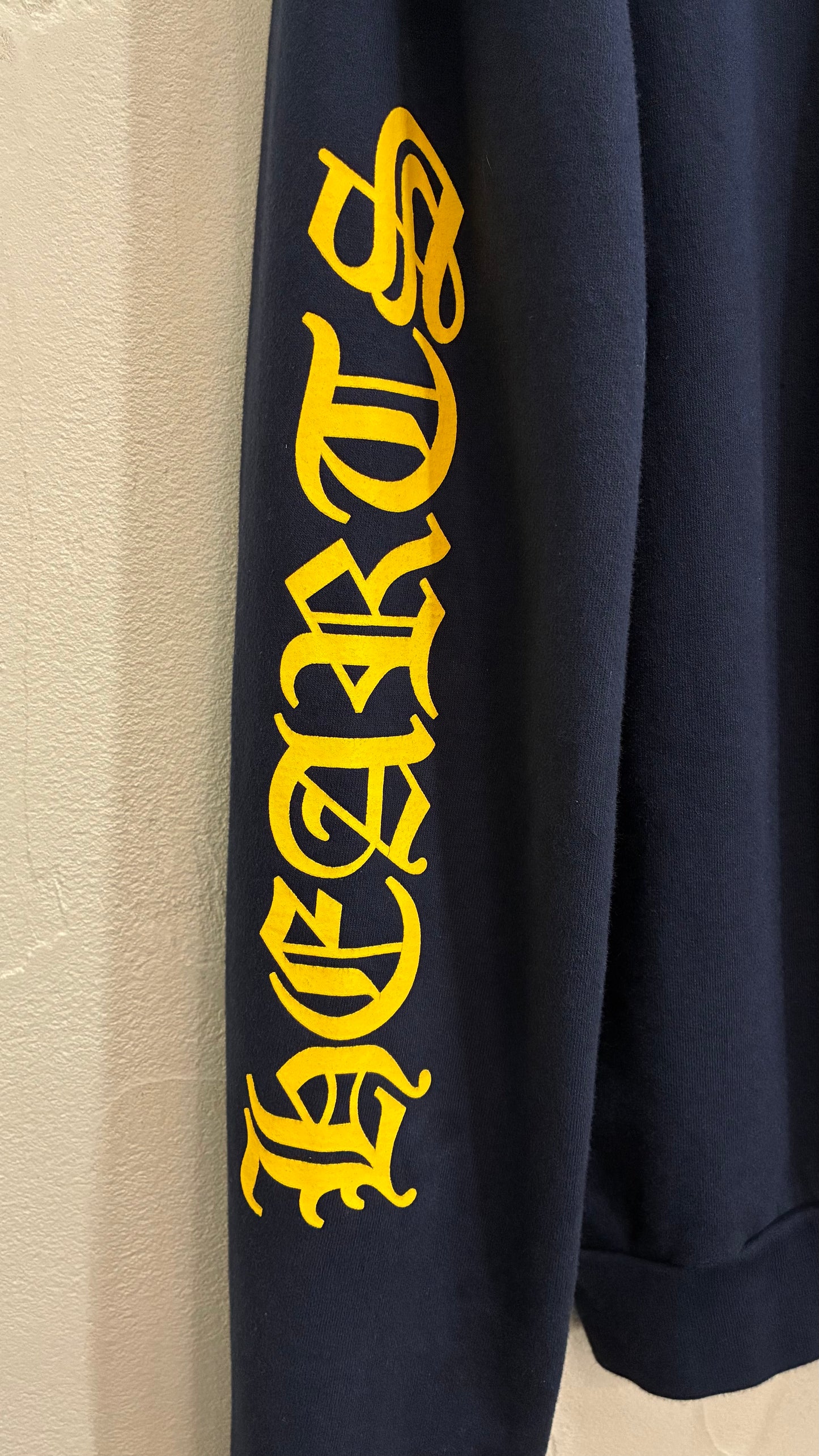 Chrome Hearts Navy & Yellow Script Logo Hoodie