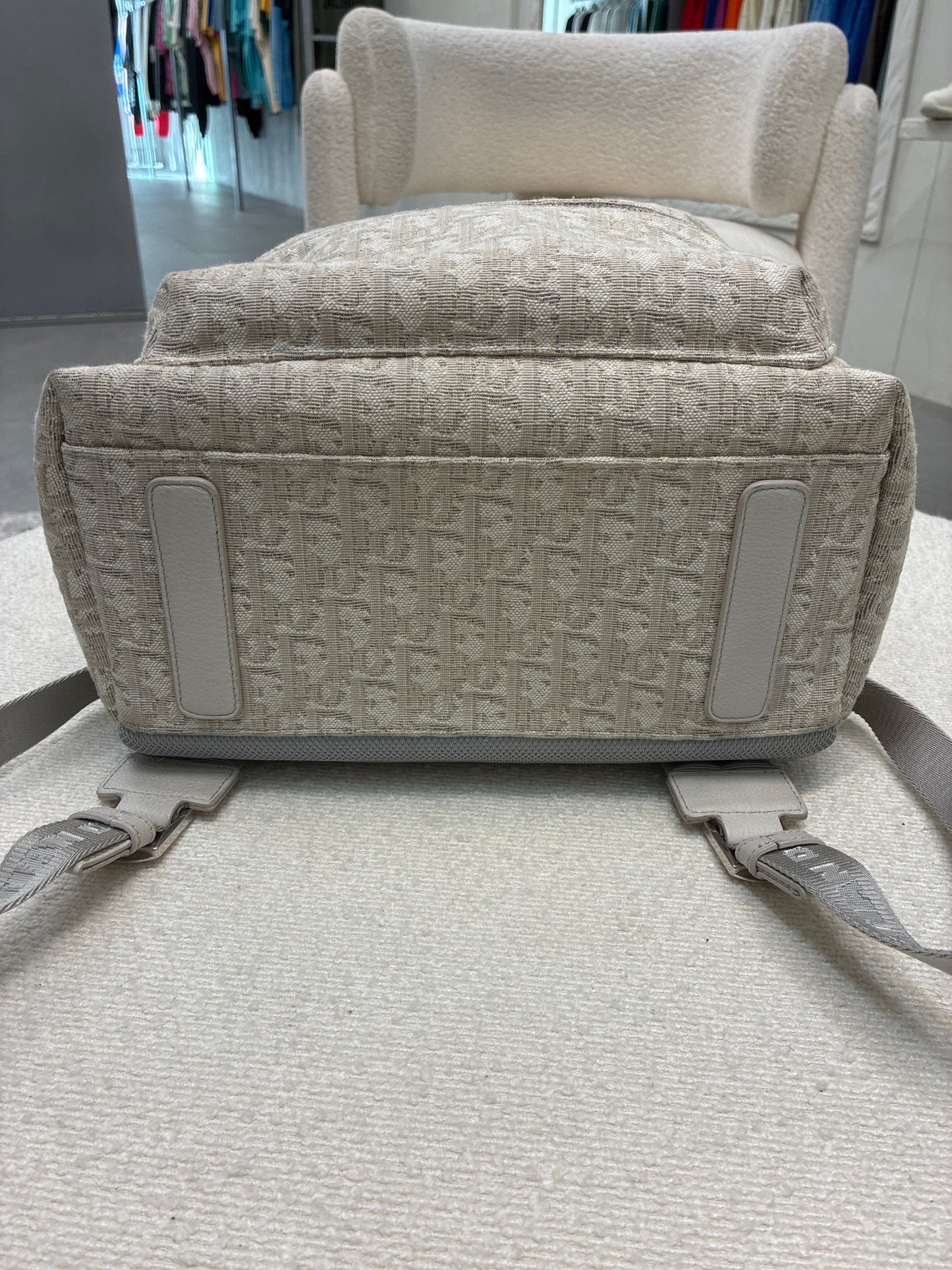 Dior White Ride Oblique Backpack
