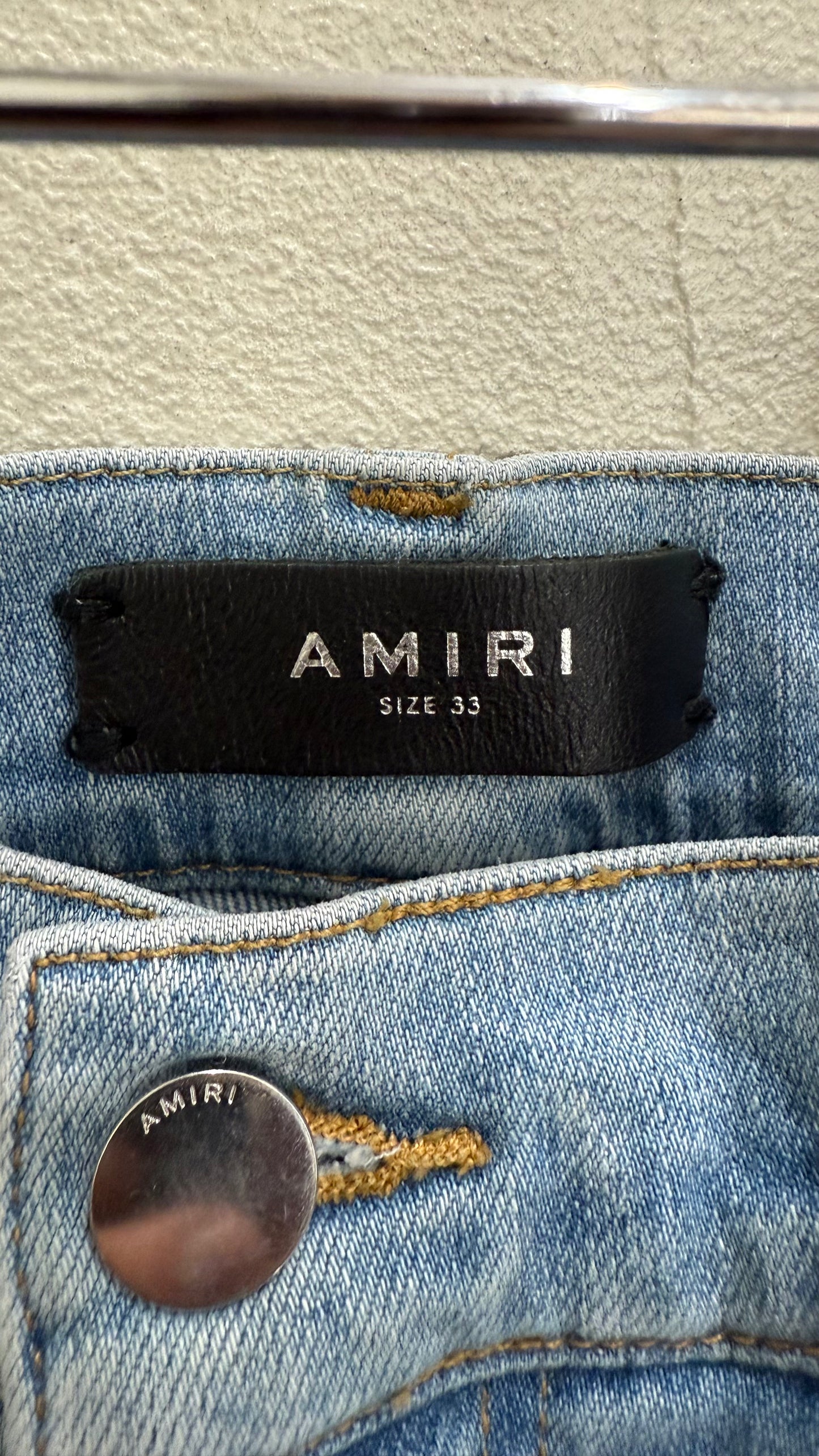 Amiri MX1 Art Patchwork Distressed Stretch-Denim Jeans