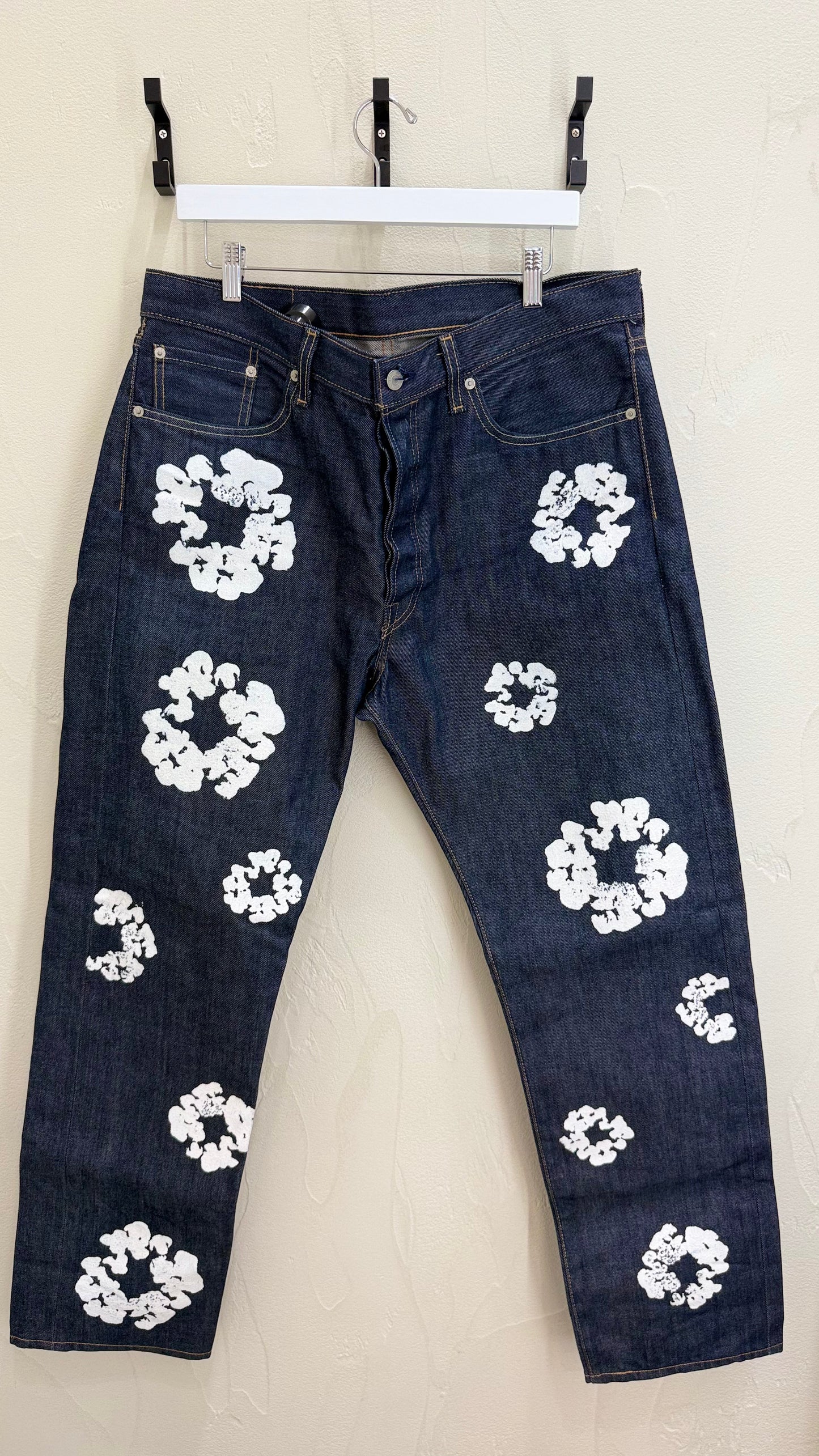 Denim Tears x Levi's Cotton Wreath Print Selvedge Jeans