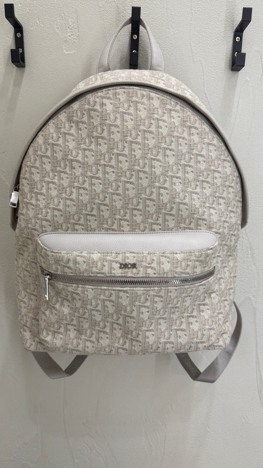 Dior White Ride Oblique Backpack