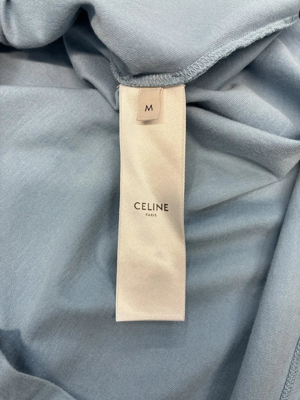 Celine Loose Logo T Shirt Light Blue