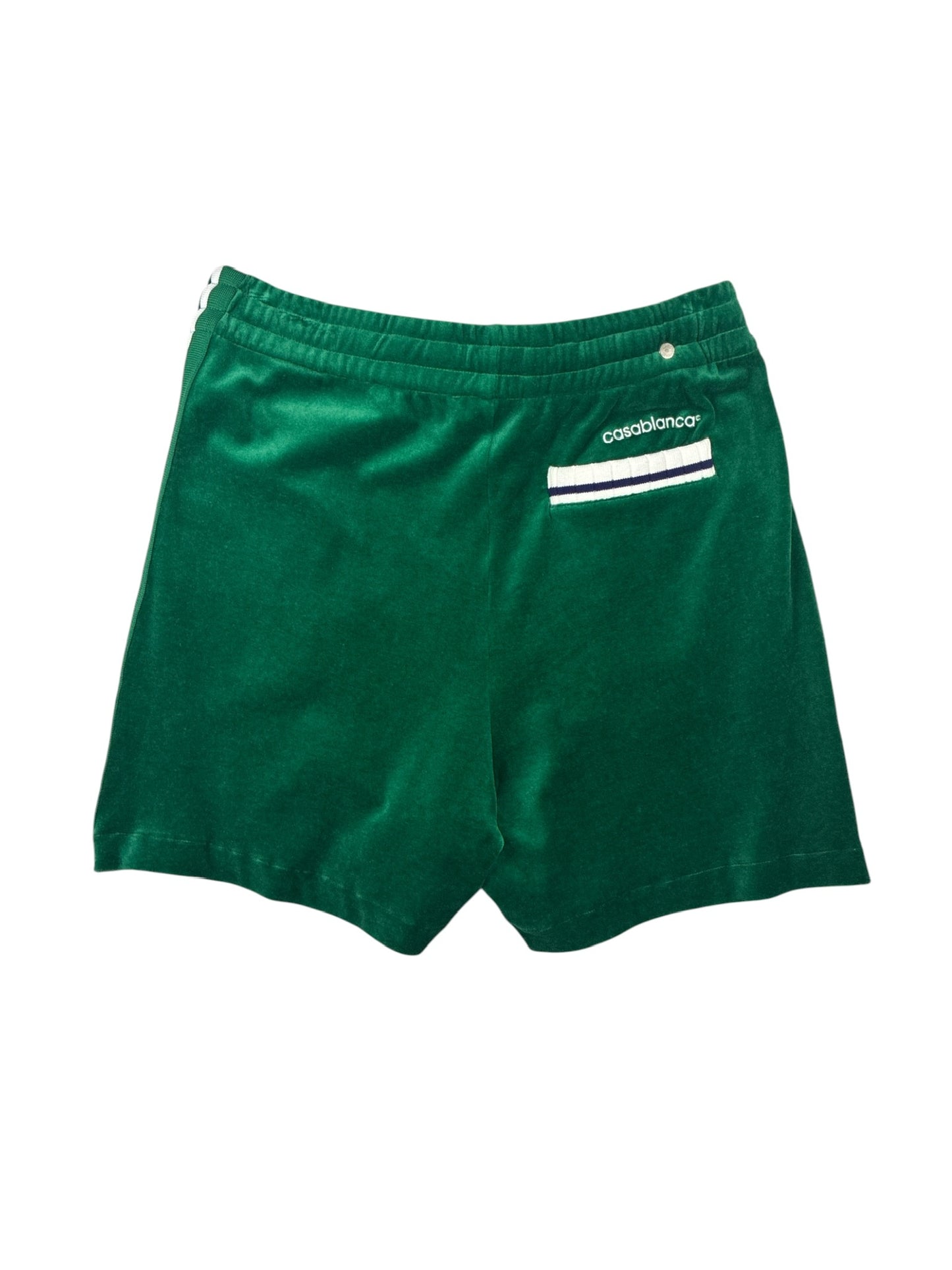 Casablanca Velour Shorts Green