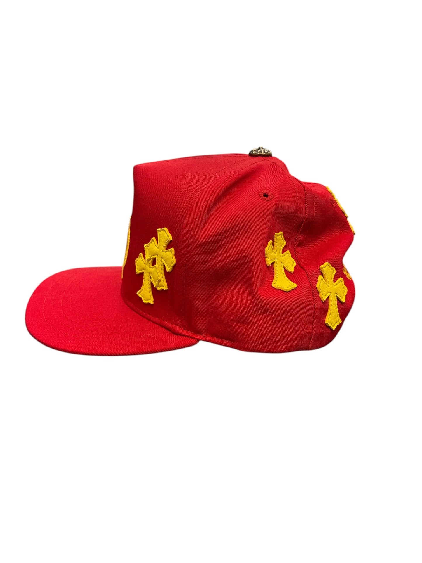 Chrome Hearts Crosspatch Hat Red and Gold