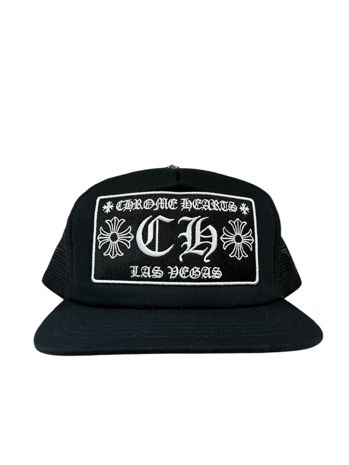 Chrome Hearts CH Las Vegas Trucker Hat (Black/White)