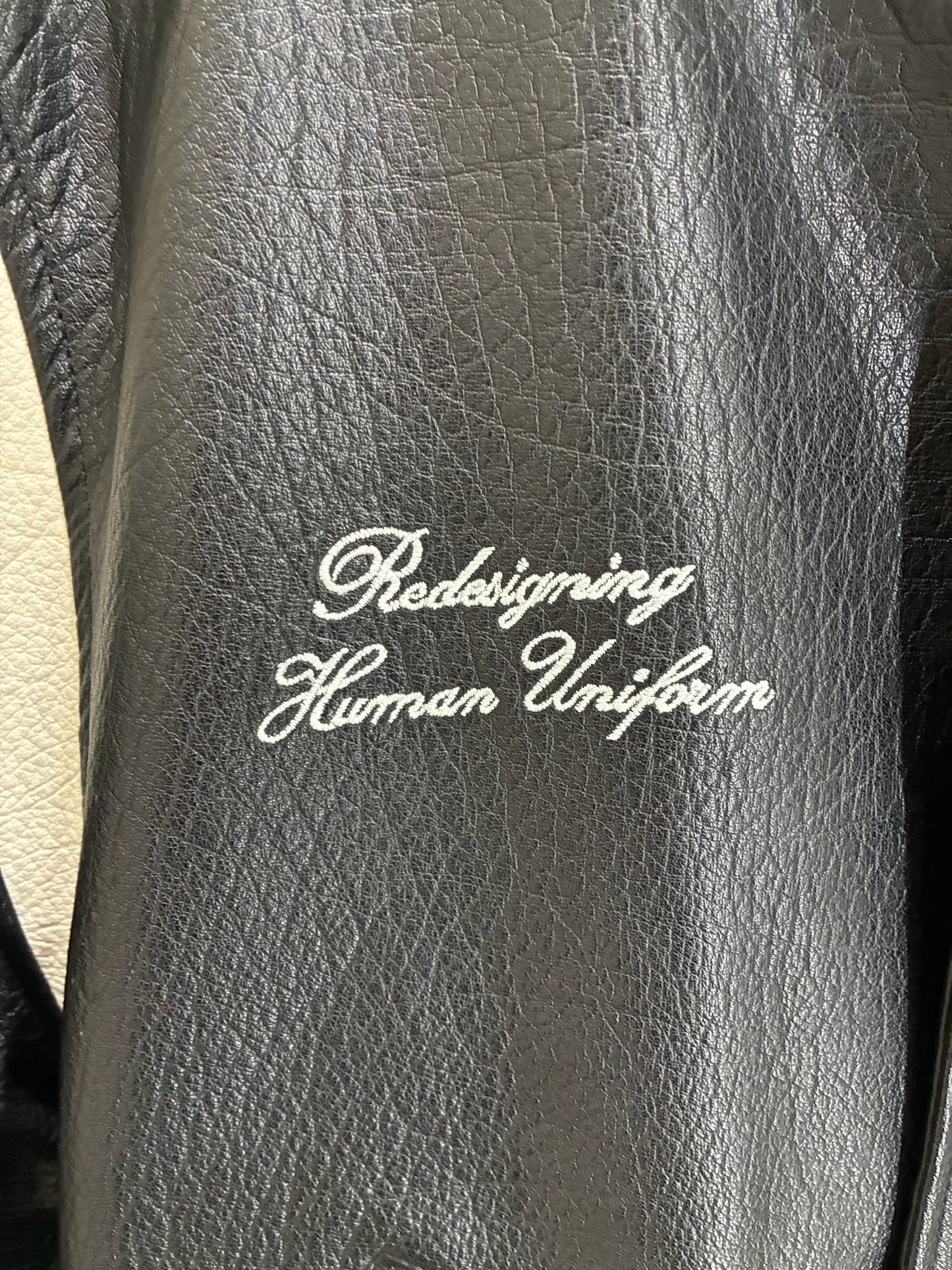 Zara x Rhuigi Genuine Leather Varsity Bomber Jacket 'Black and White'