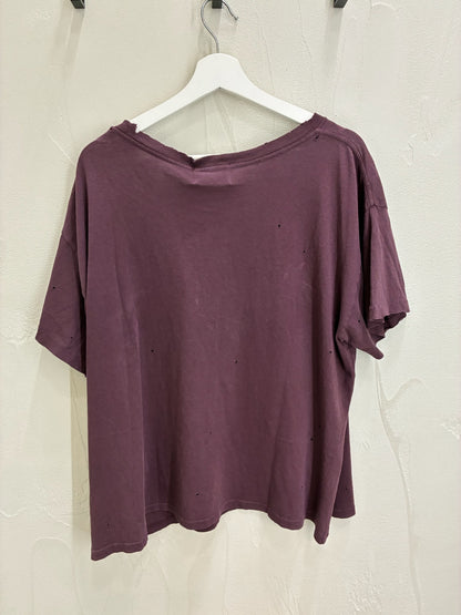 Enfants Riches Deprimes Wide Neck Logo T-Shirt Burgundy