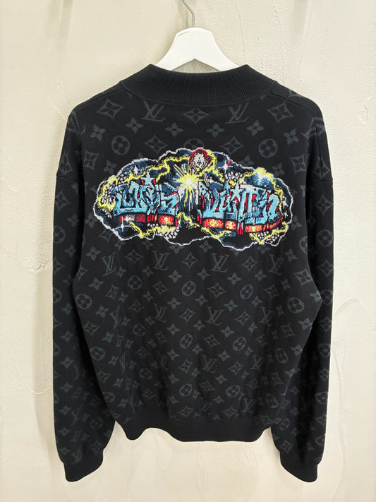 Louis Vuitton Graffiti Monogram Knitted Zip up Sweater