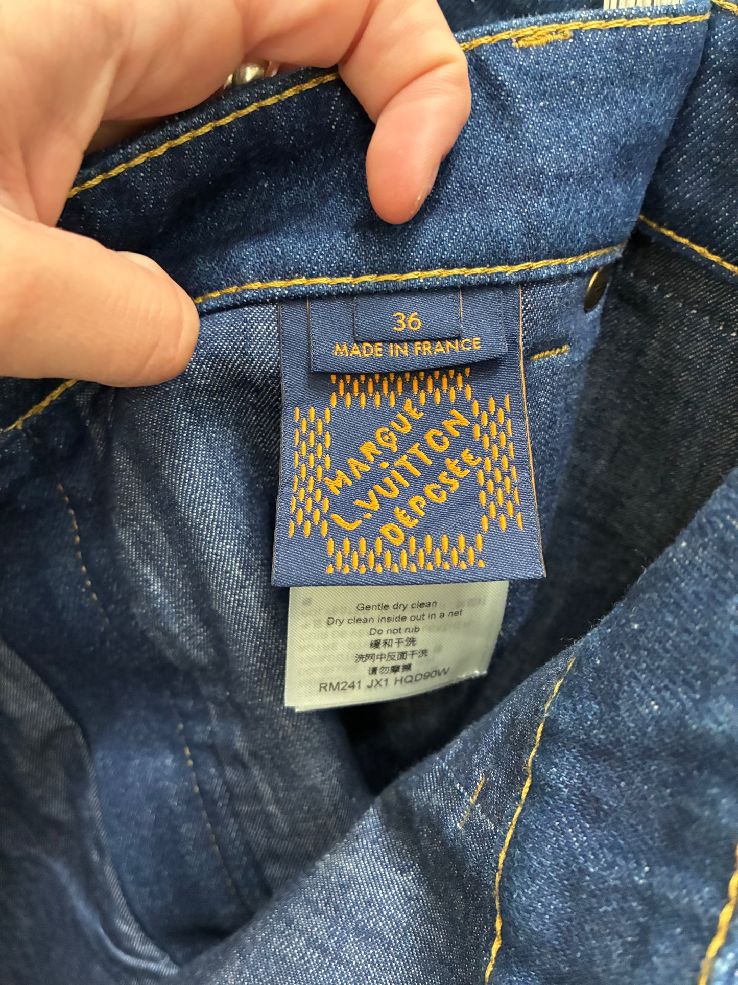 Louis Vuitton Embroidered Signature Denim Shorts