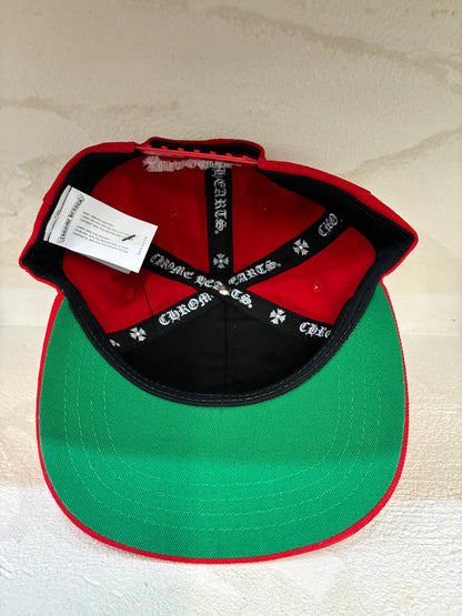 Chrome Hearts Embroidered CH Logo Baseball Hat Red White