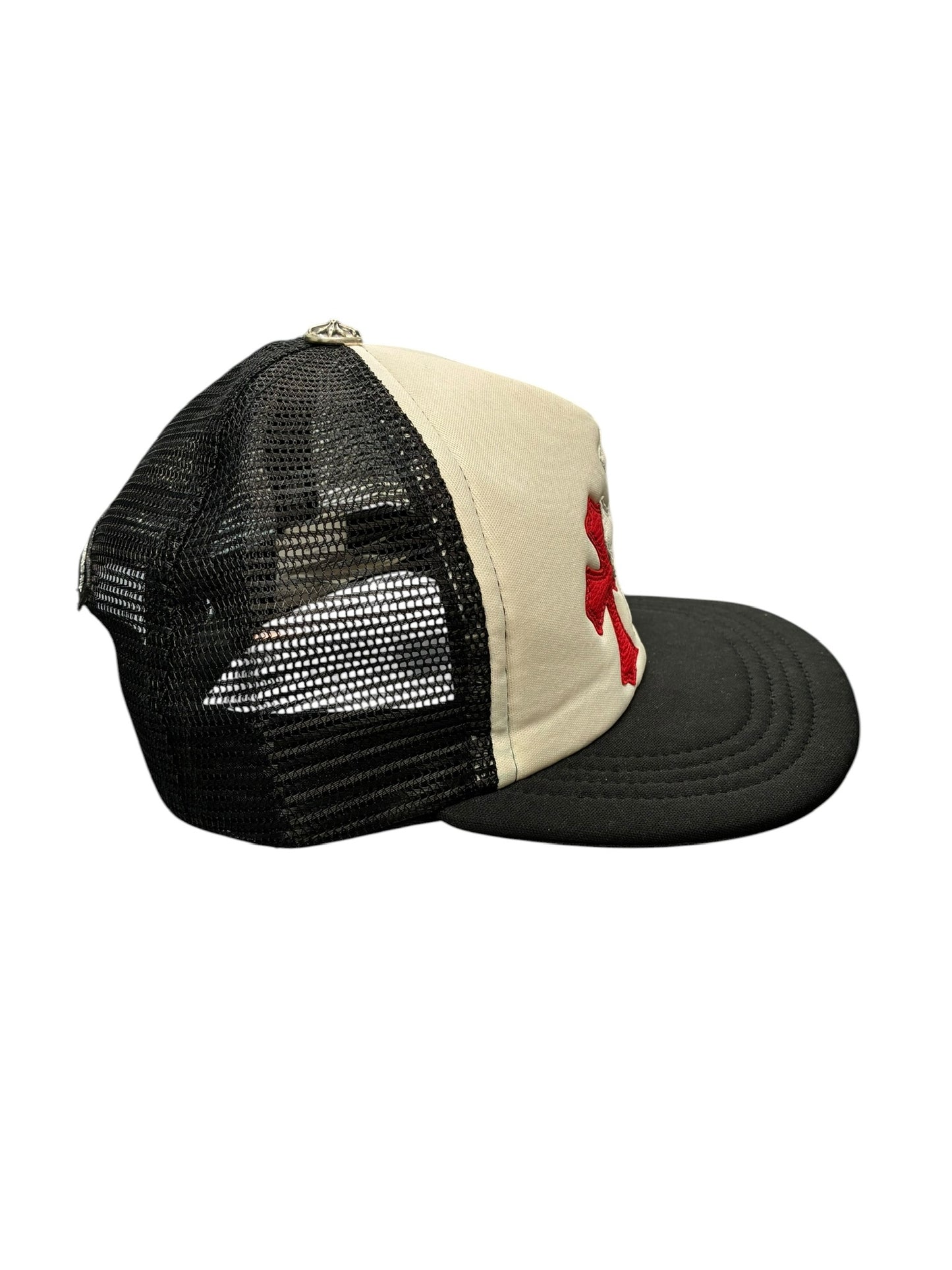 Chrome Hearts Triple Cross Trucker Hat Red White Blue