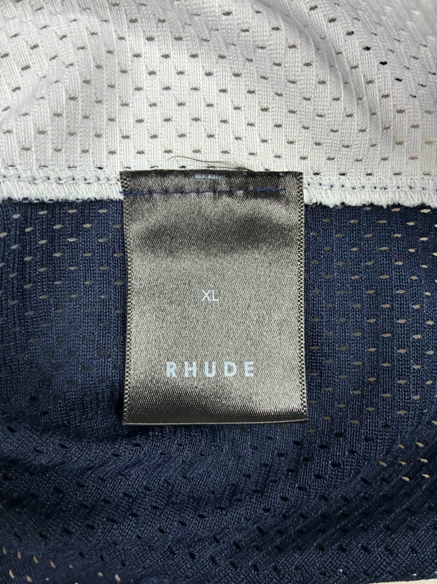 Rhude Racing Logo Mesh T-Shirt (Navy / White)