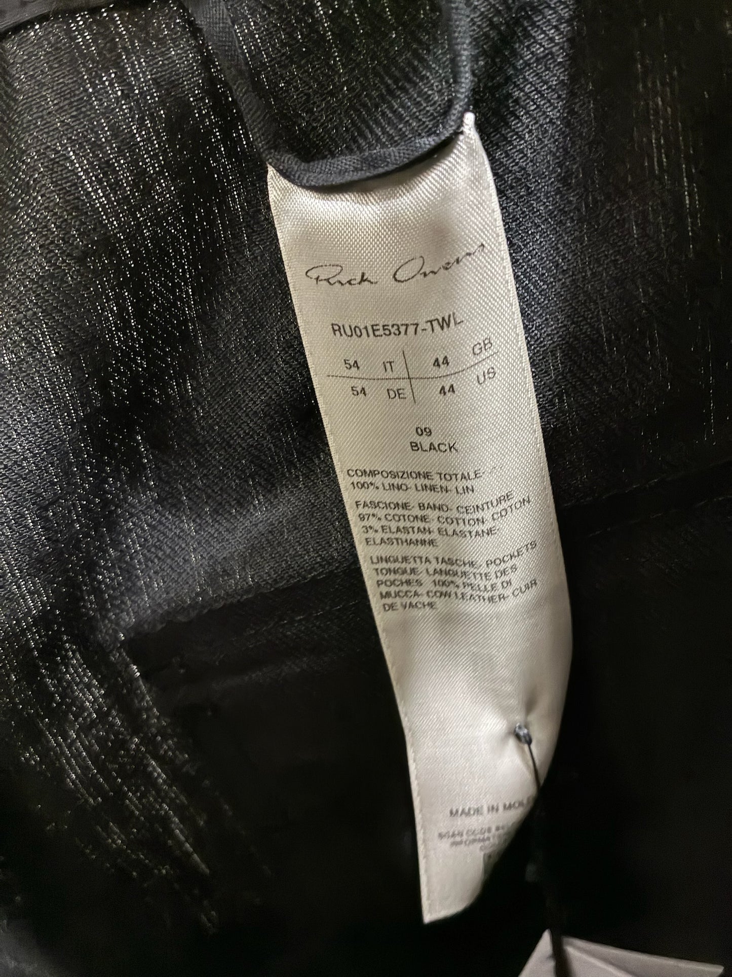 Rick Owens Bauhaus Black Cargo Pants
