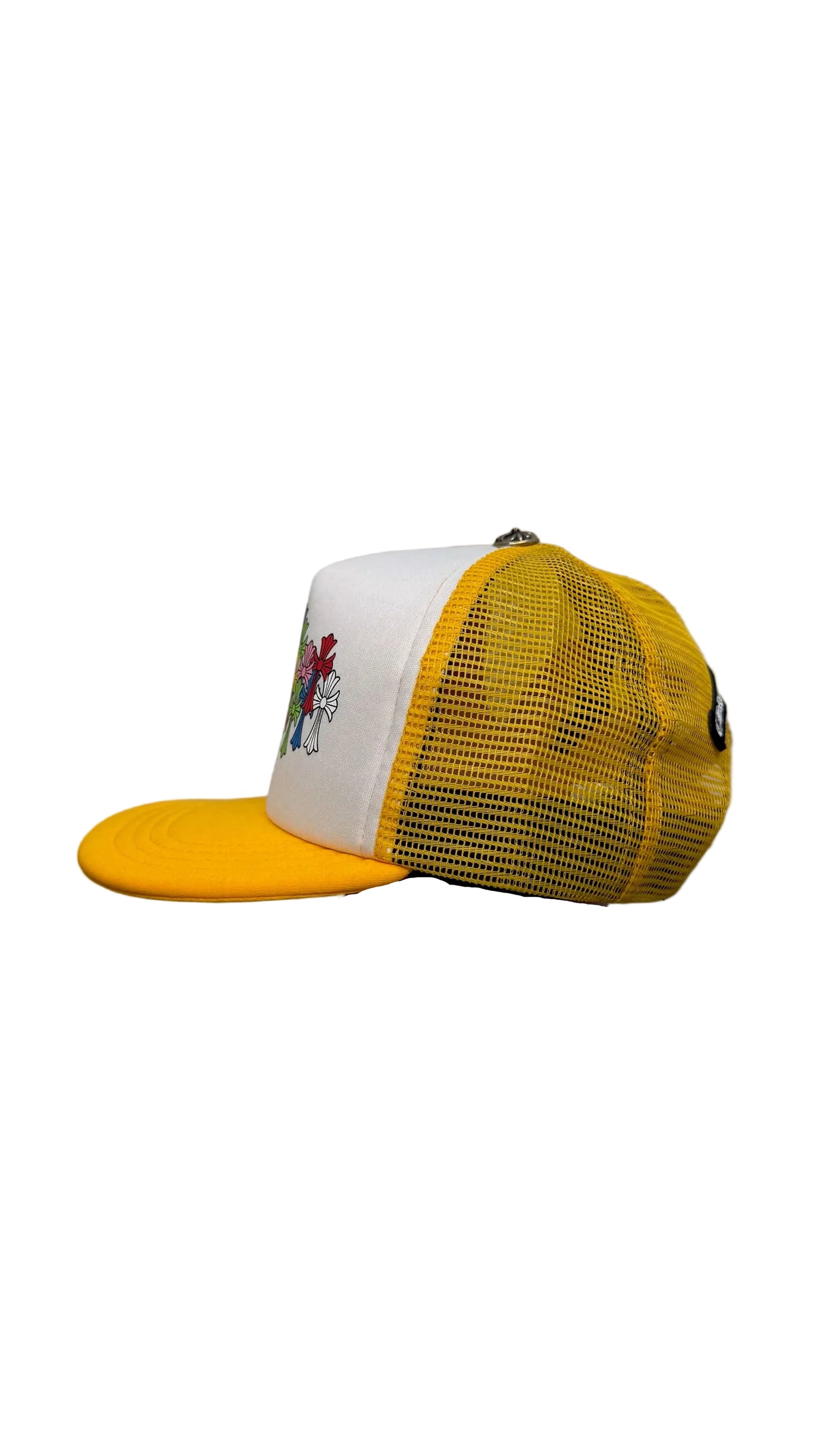 Chrome Hearts Multicolor Cross Trucker Hat Yellow